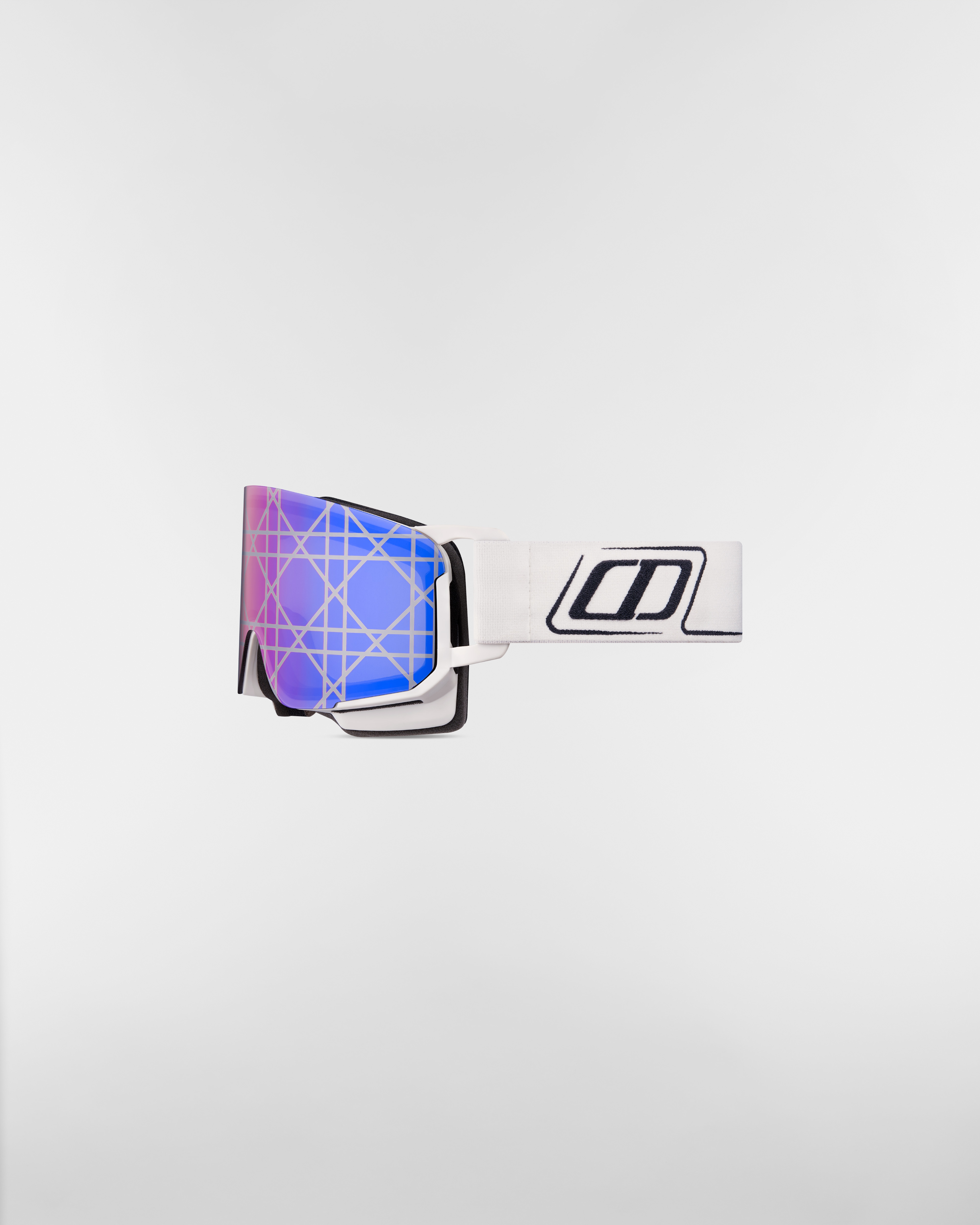 Maschera da sci DIOR AND POC – Vestibilità regolare Écru con lente specchiata Cannage blu e firma CD E03