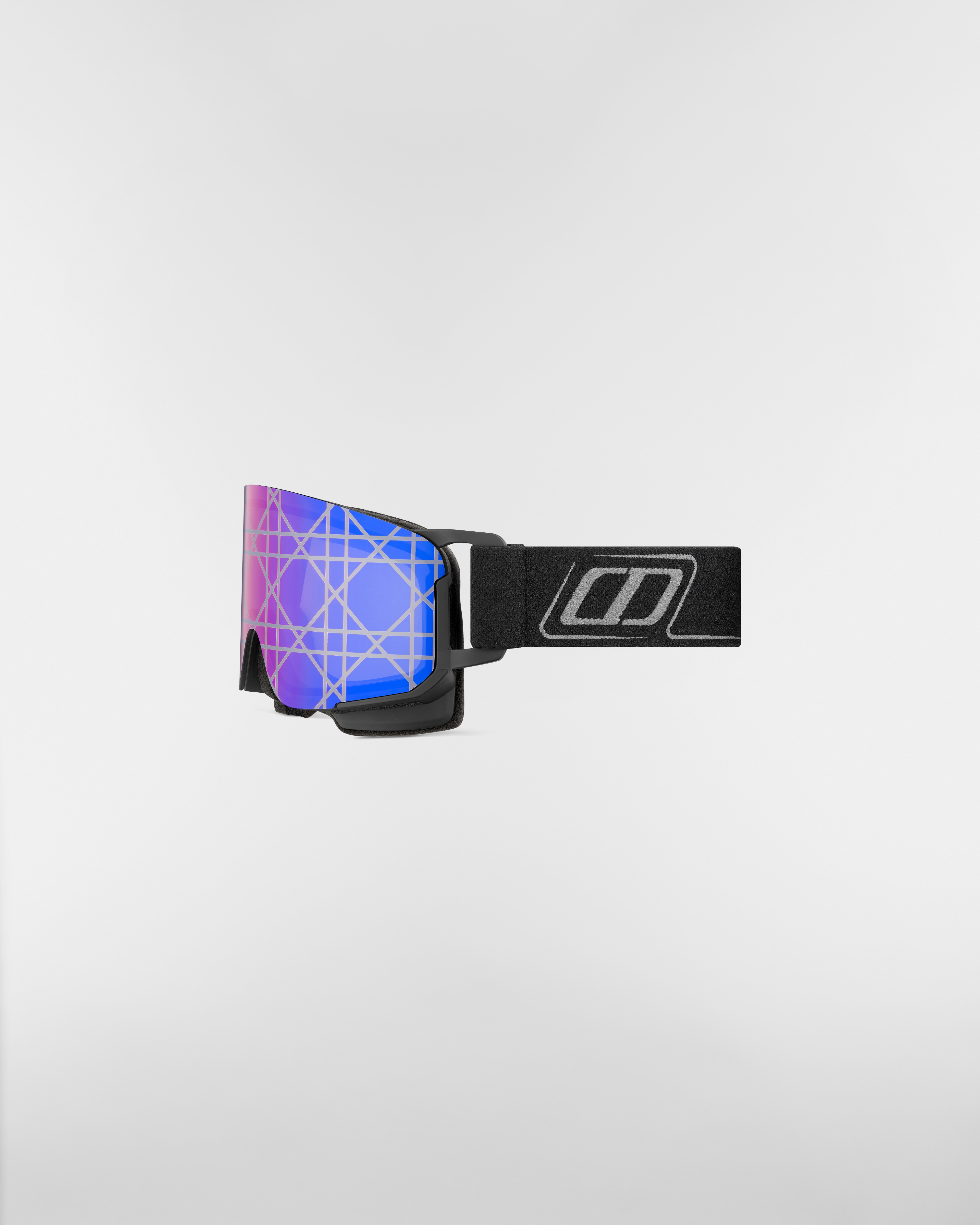Maschera da sci DIOR AND POC – Vestibilità regolare Nero con lente specchiata Cannage blu e firma CD E03