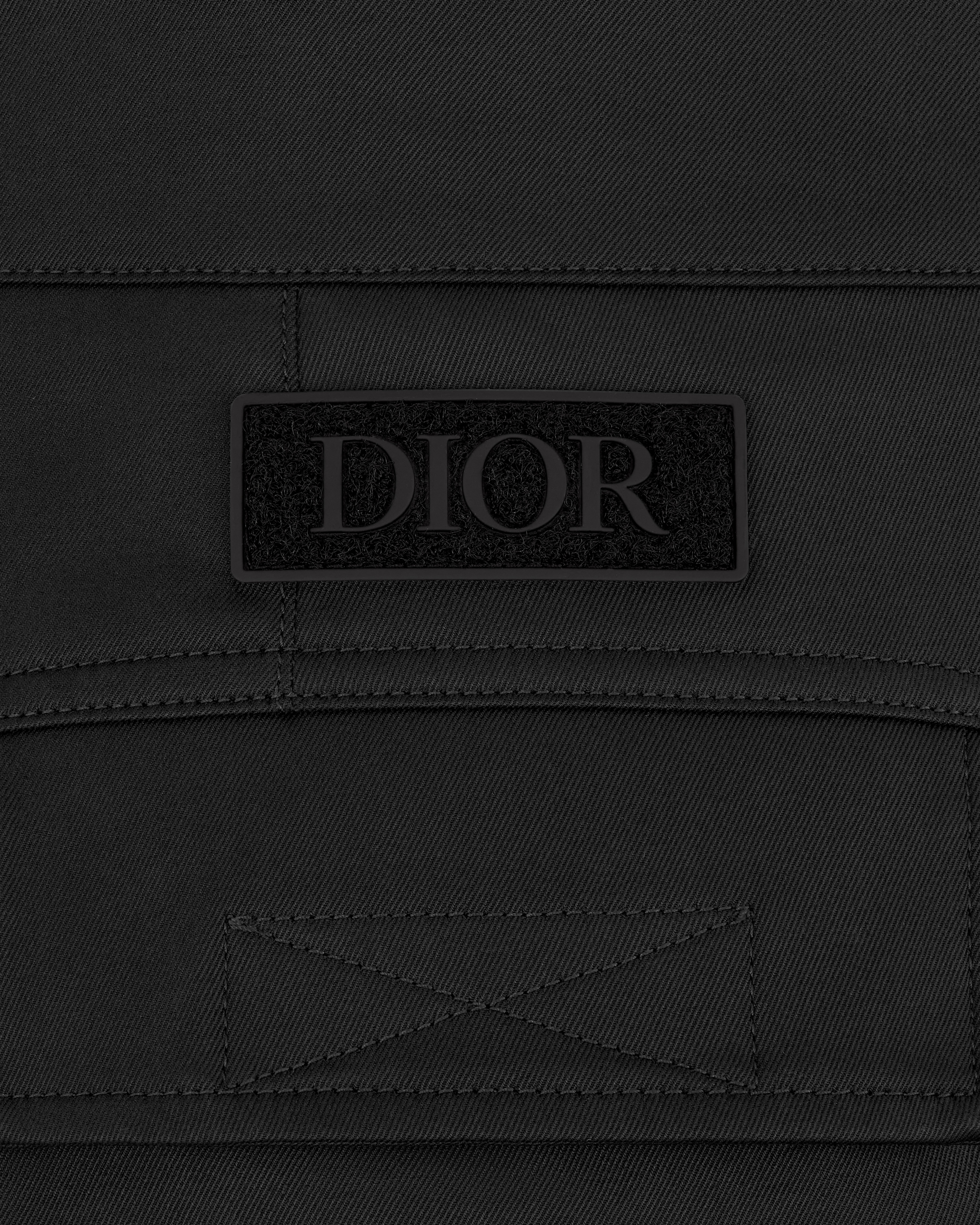 Cargo Pants Black Stretch Cotton Gabardine E09