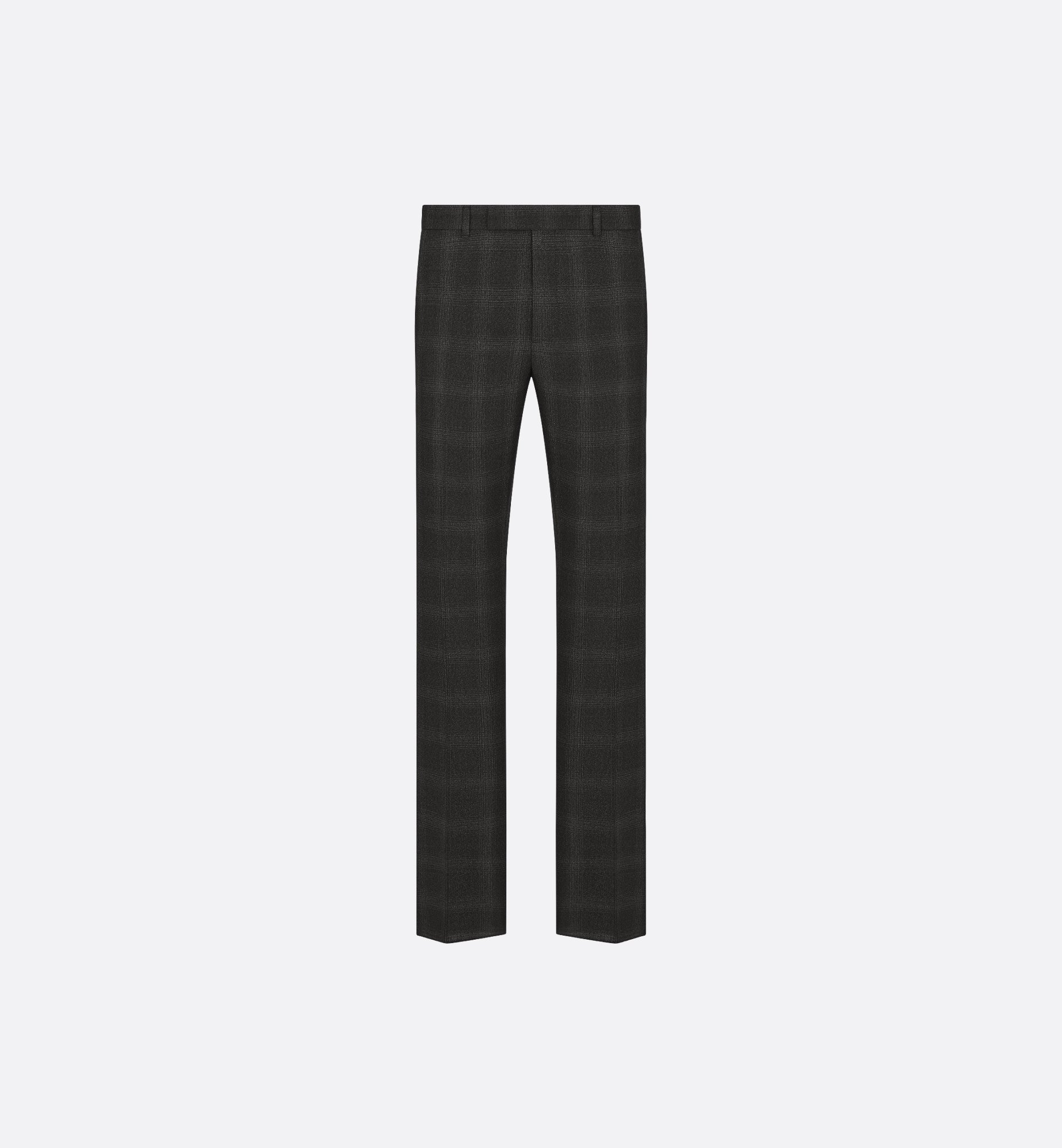 Tailored Straight Pants Black Checkered Wool | DIOR Tailored Straight Pants Black Checkered Wool | DIOR