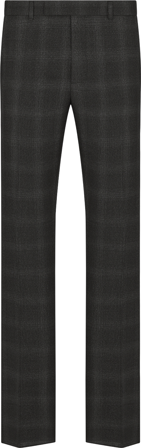 Tailored Straight Pants Black Checkered Wool | DIOR