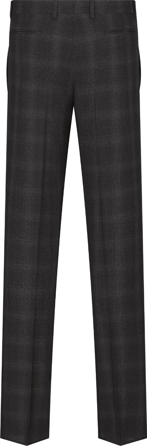 Tailored Straight Pants Black Checkered Wool | DIOR