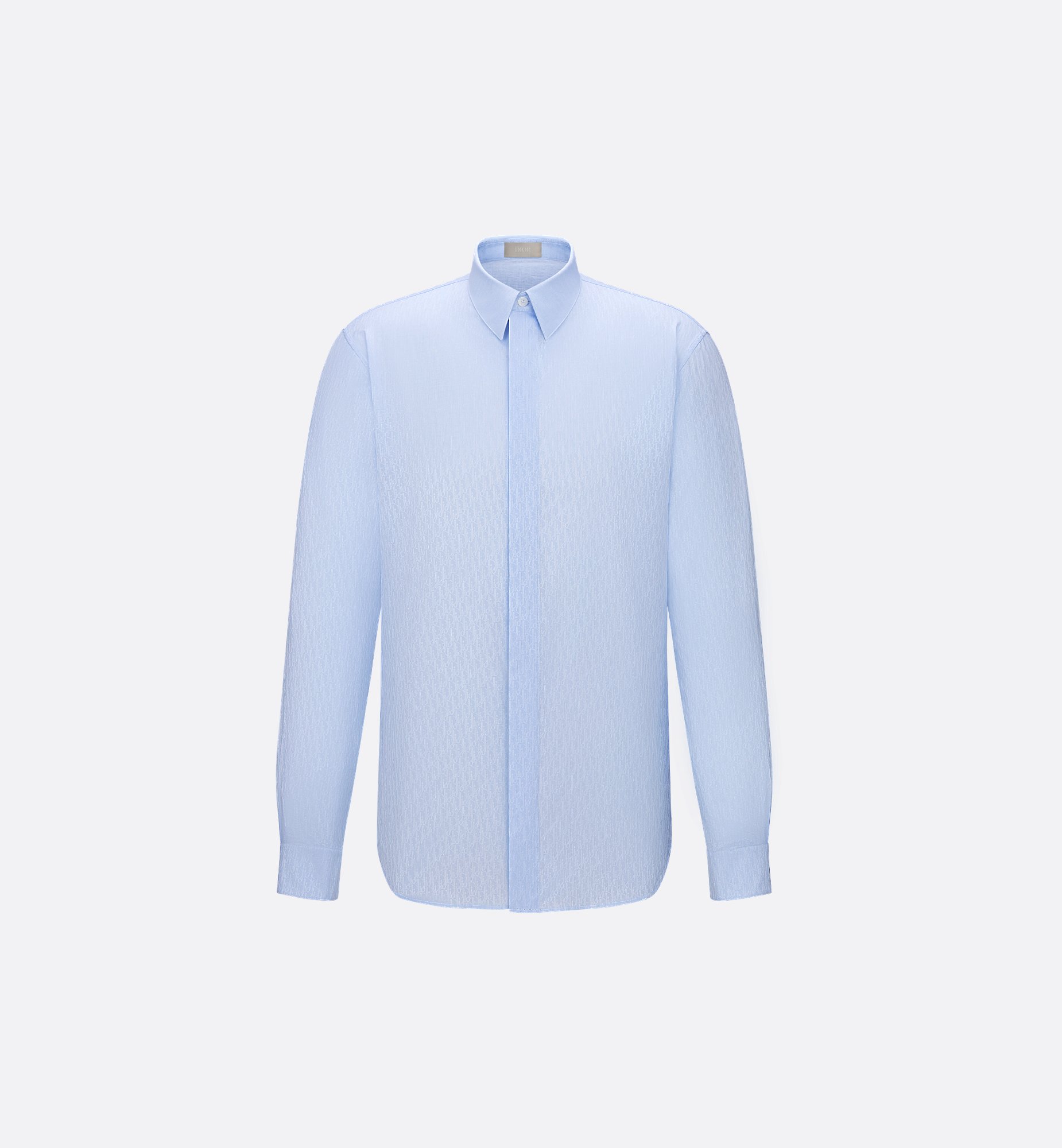 Dior Oblique Shirt Light Blue Cotton Jacquard | DIOR Dior Oblique Shirt Light Blue Cotton Jacquard | DIOR