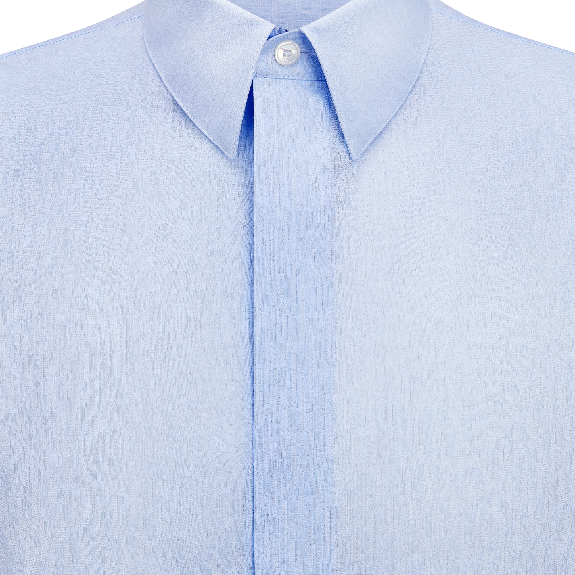 Dior Oblique Shirt Blue Cotton Jacquard E09