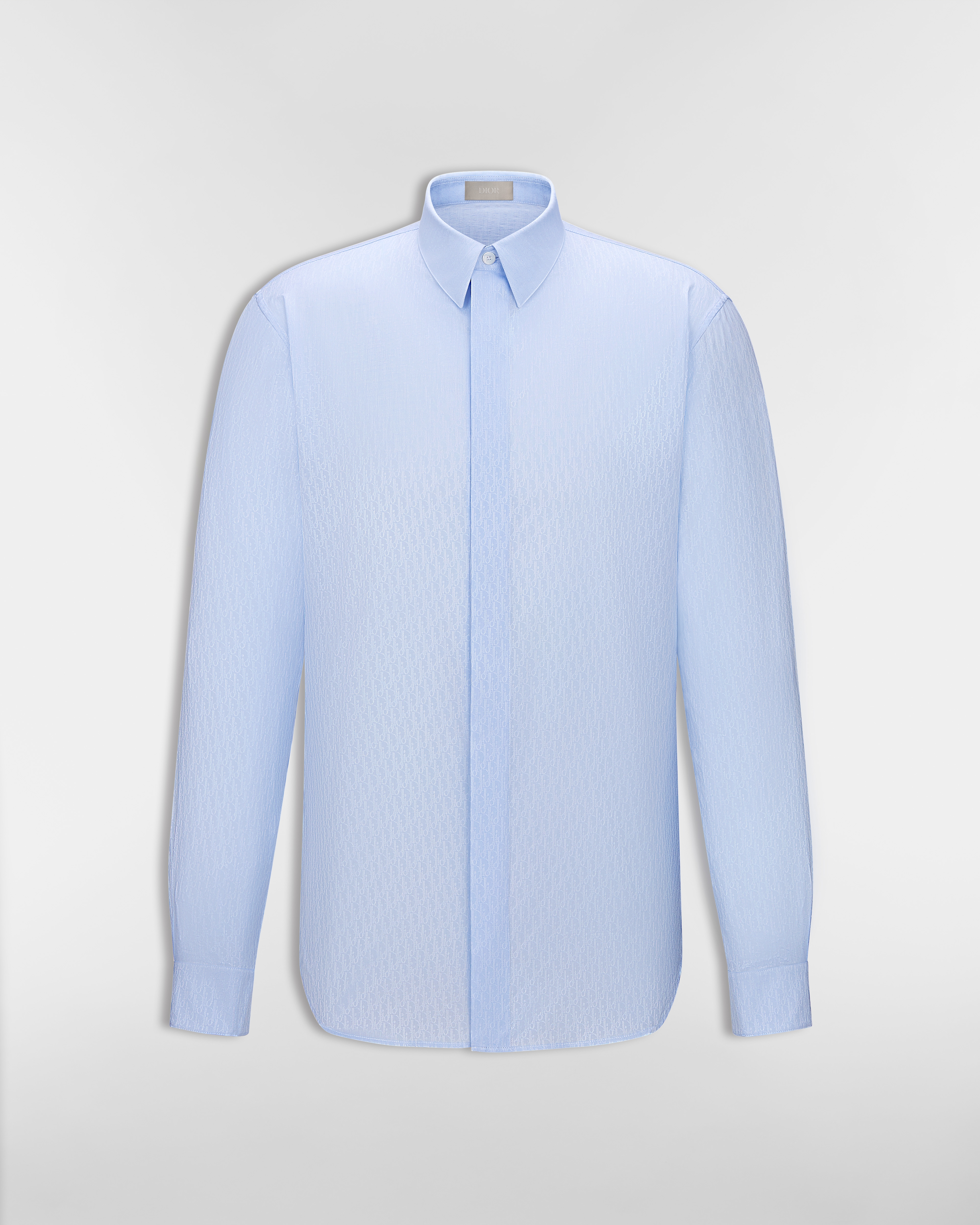 Dior Oblique Shirt Blue Cotton Jacquard E01