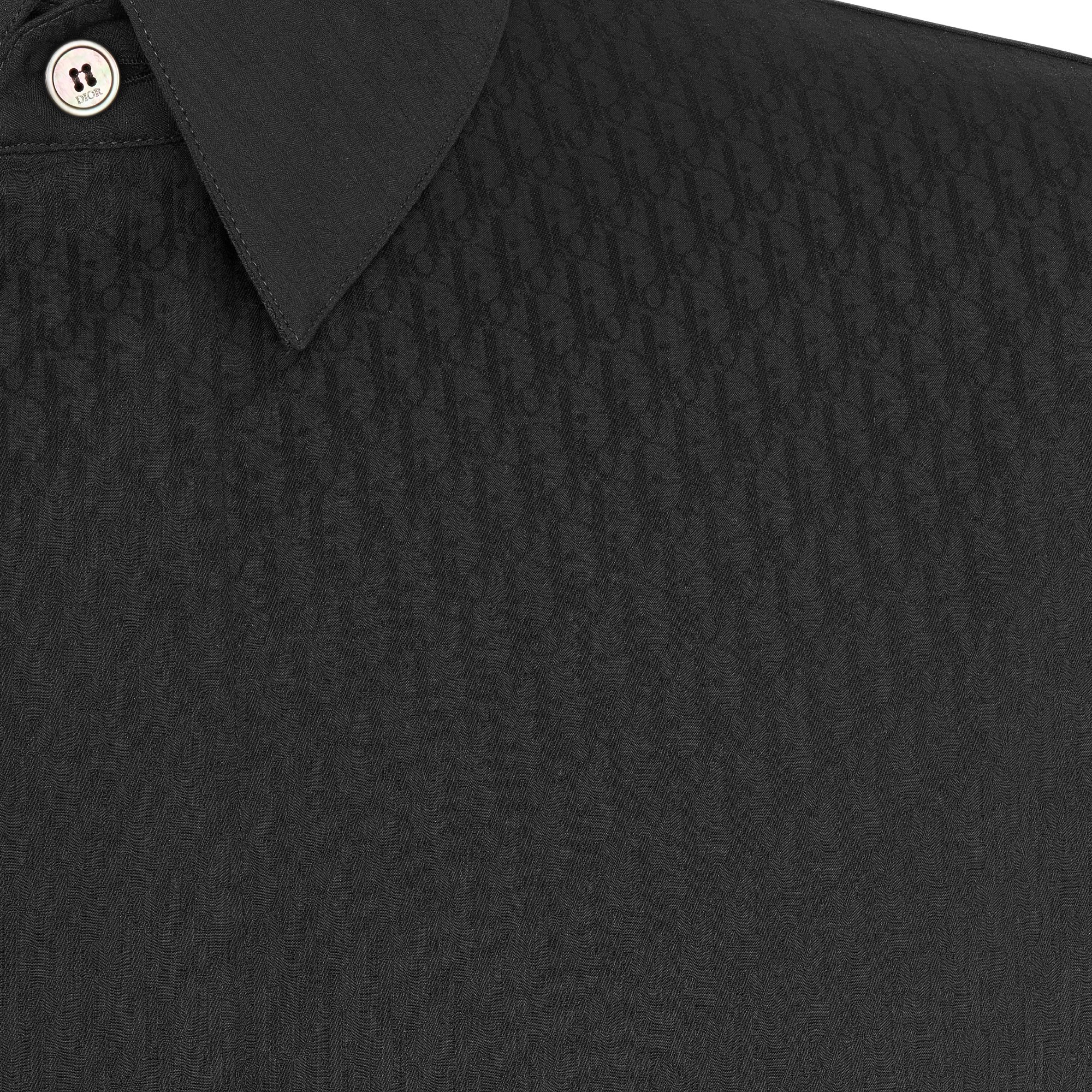 Overhemd met Dior Oblique motief Zwarte katoenjacquard DIOR
