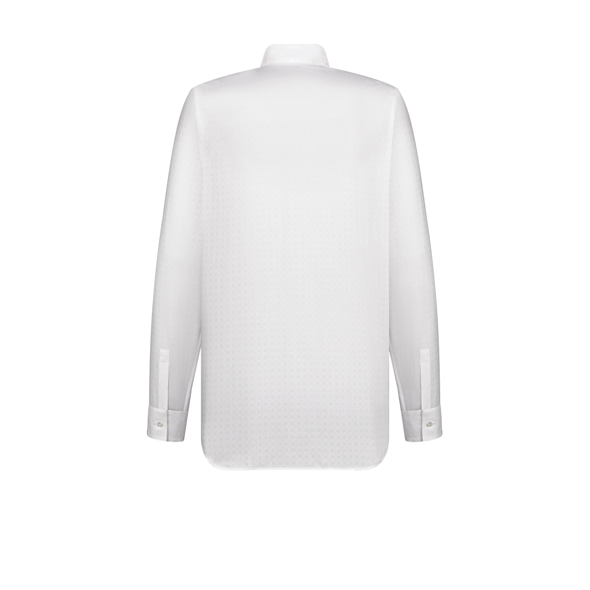 Klassisches Hemd Popelin aus Baumwolle und Seide in Weiß E08