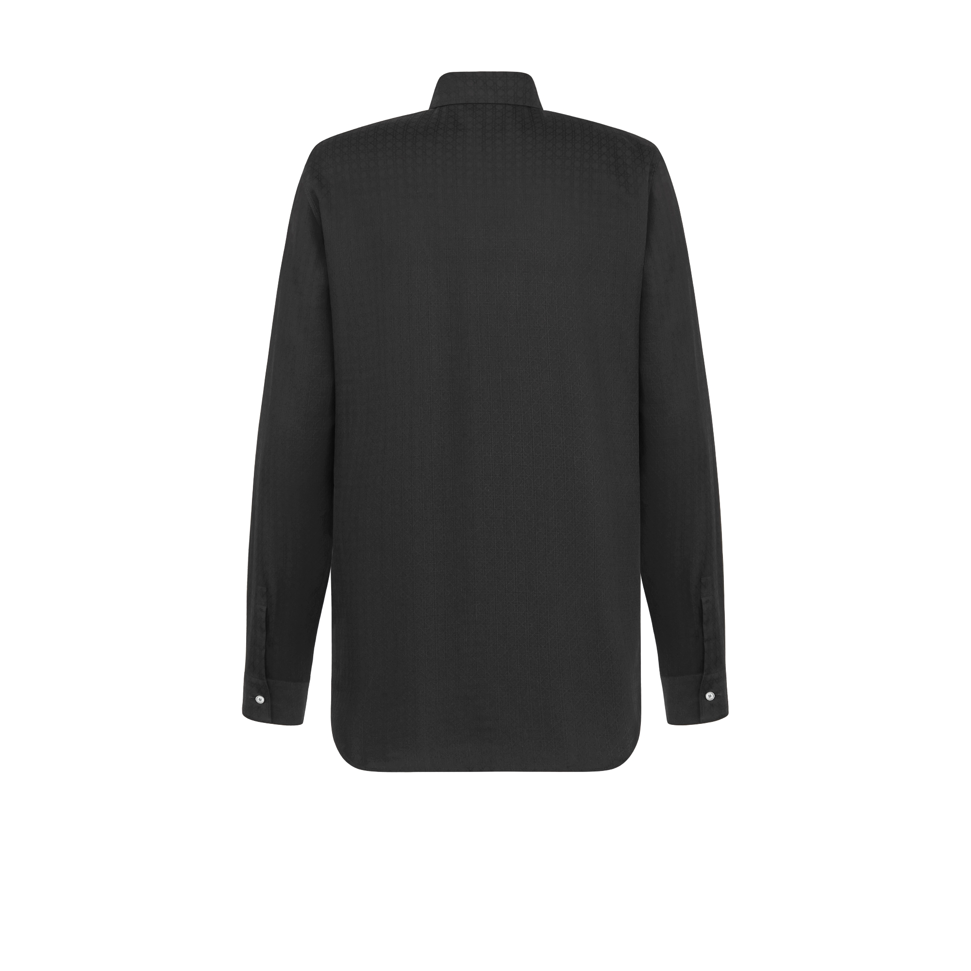 Classic Shirt Black Cotton-Silk Poplin E08