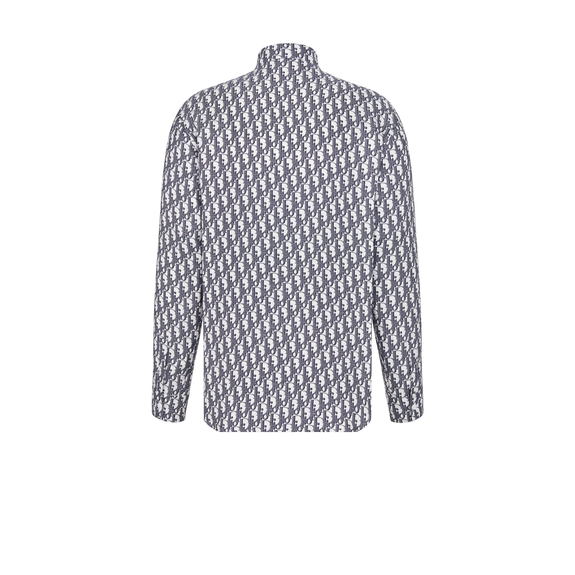 Dior Oblique Shirt White and Blue Silk Twill E08