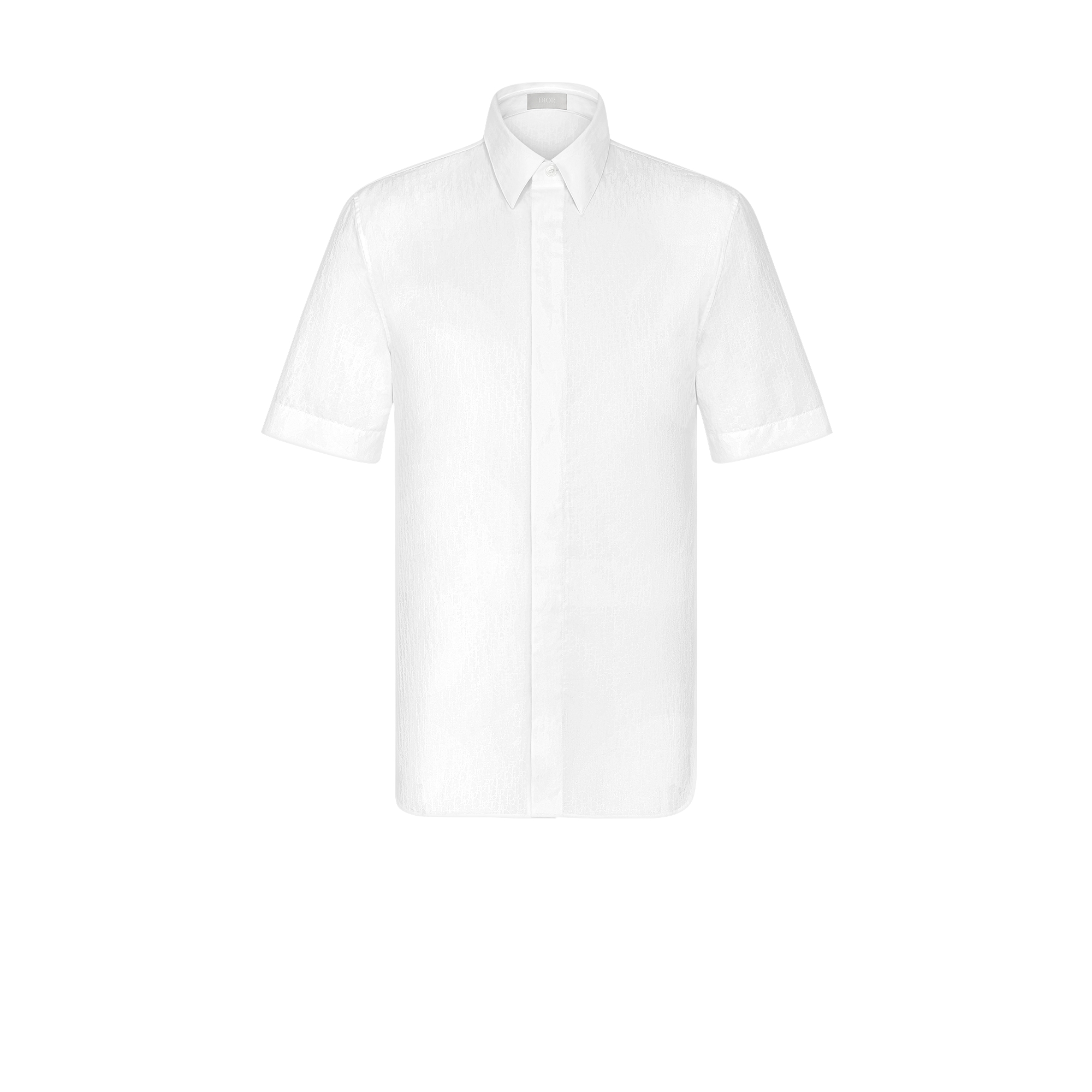 Chemise Dior Oblique à manches courtes Jacquard de coton blanc E01