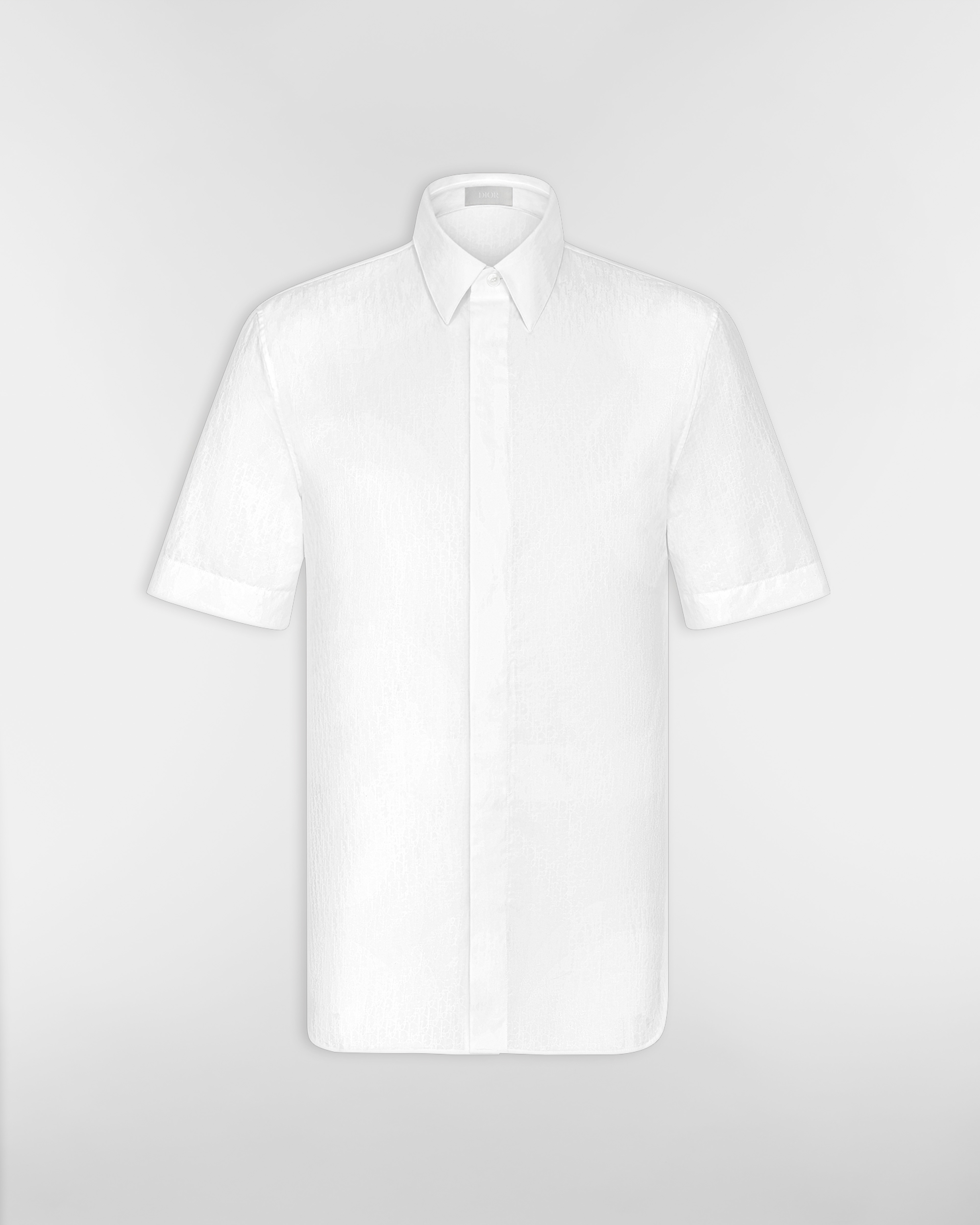 Dior Oblique Short-Sleeved Shirt White Cotton Jacquard E01