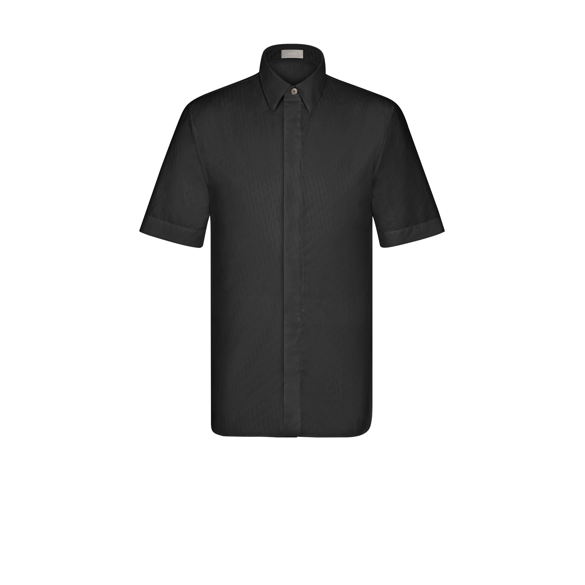Chemise Dior Oblique à manches courtes Jacquard de coton noir E01