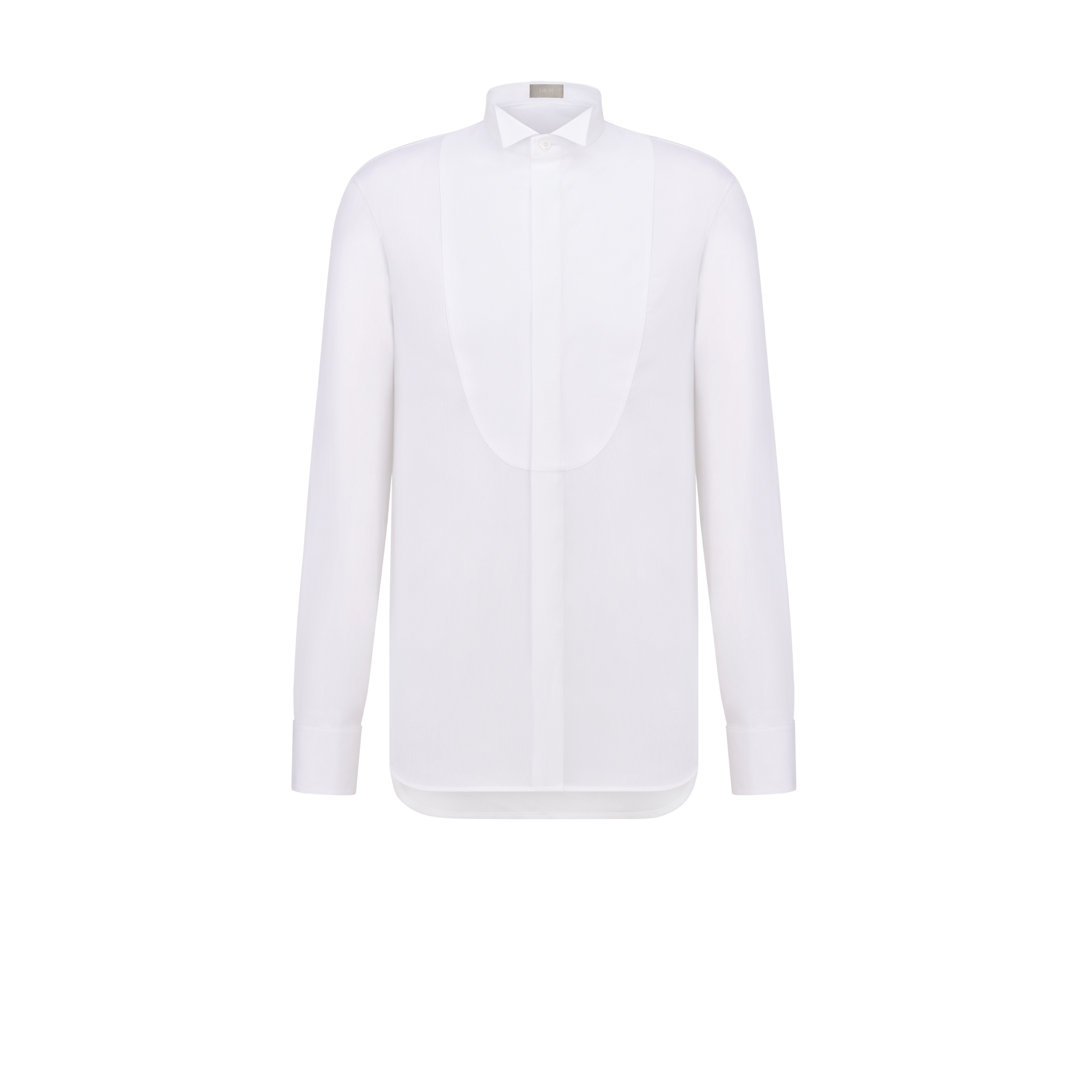 Smokingoverhemd met wingtip-kraag Wit katoen E01