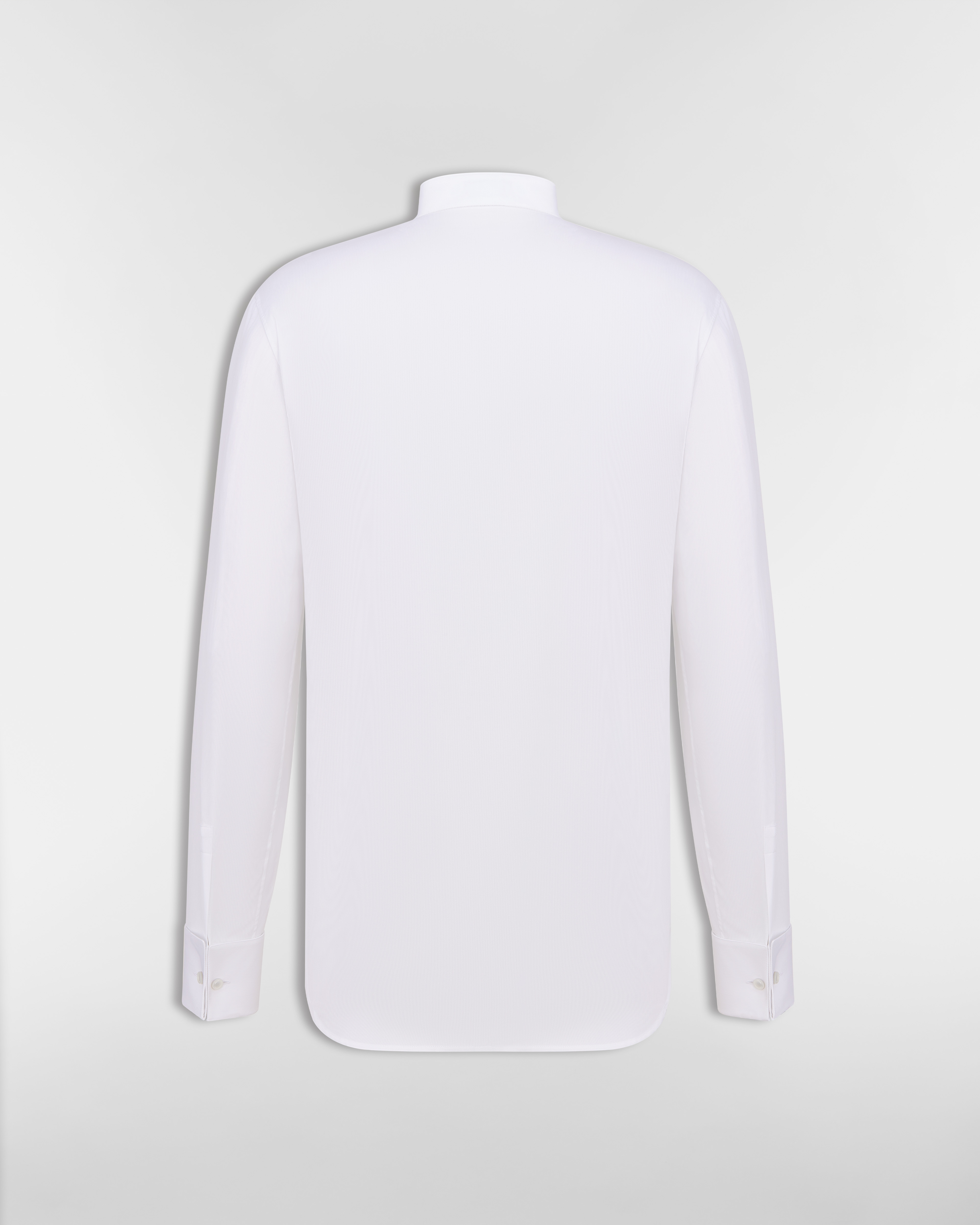 Tuxedo Shirt with Wing Collar White Cotton E08