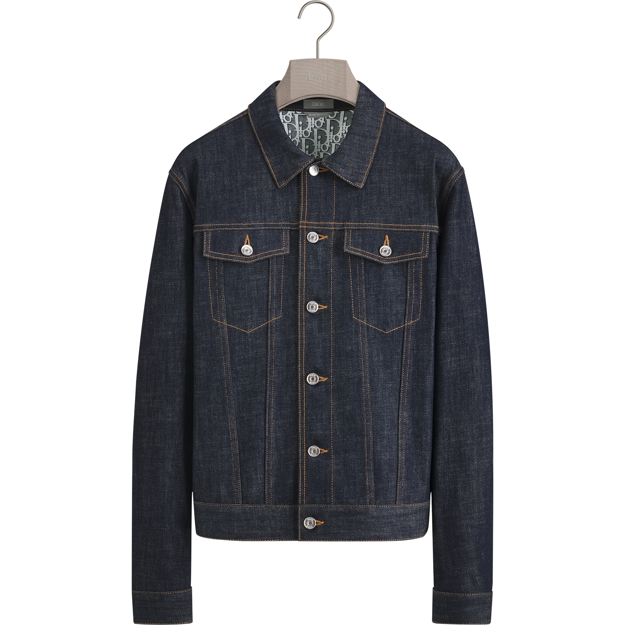 Dior Oblique Jacket Blue Raw Cotton Denim E01