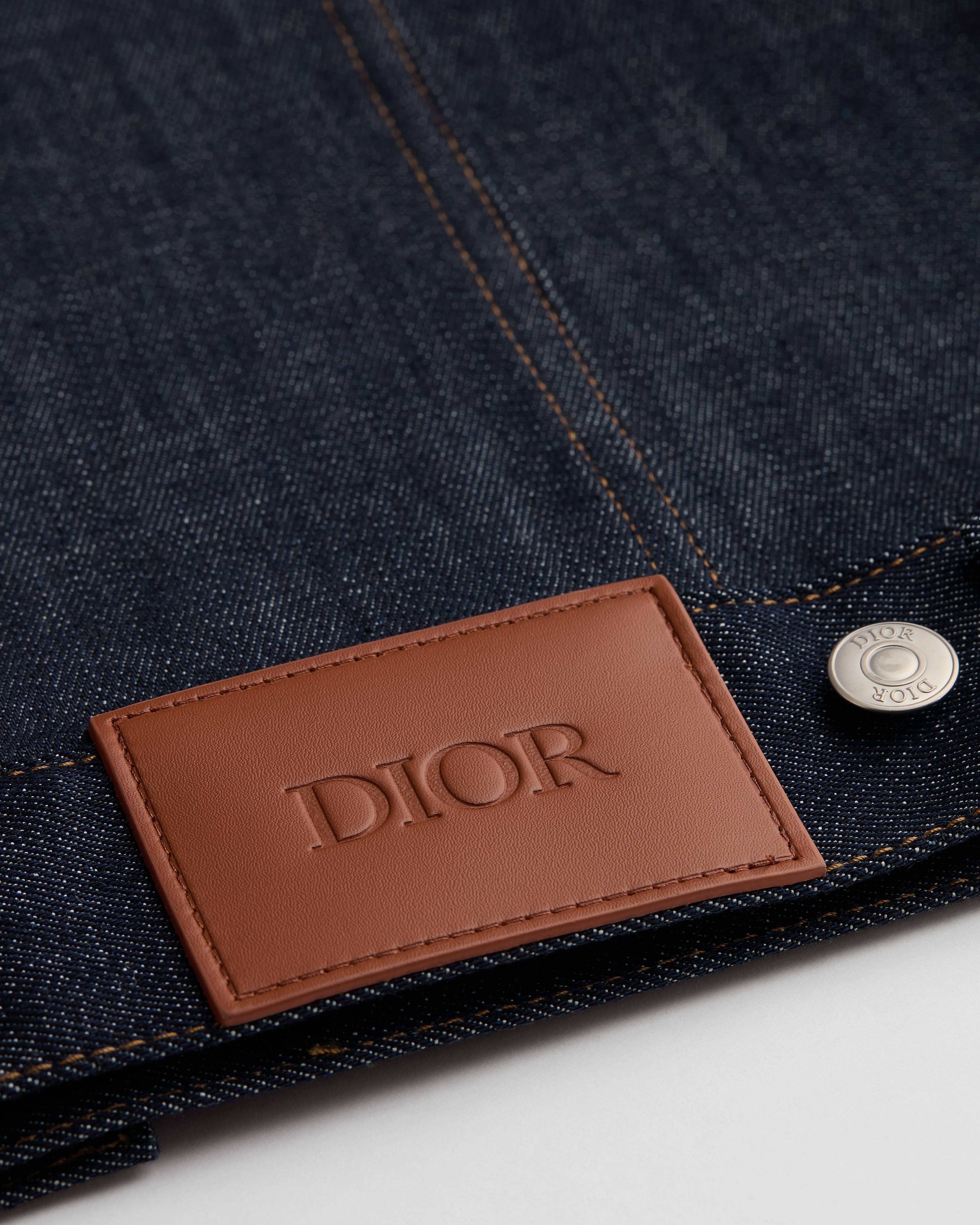 Dior Oblique Jacke Unbehandelter Baumwolldenim in Blau E11
