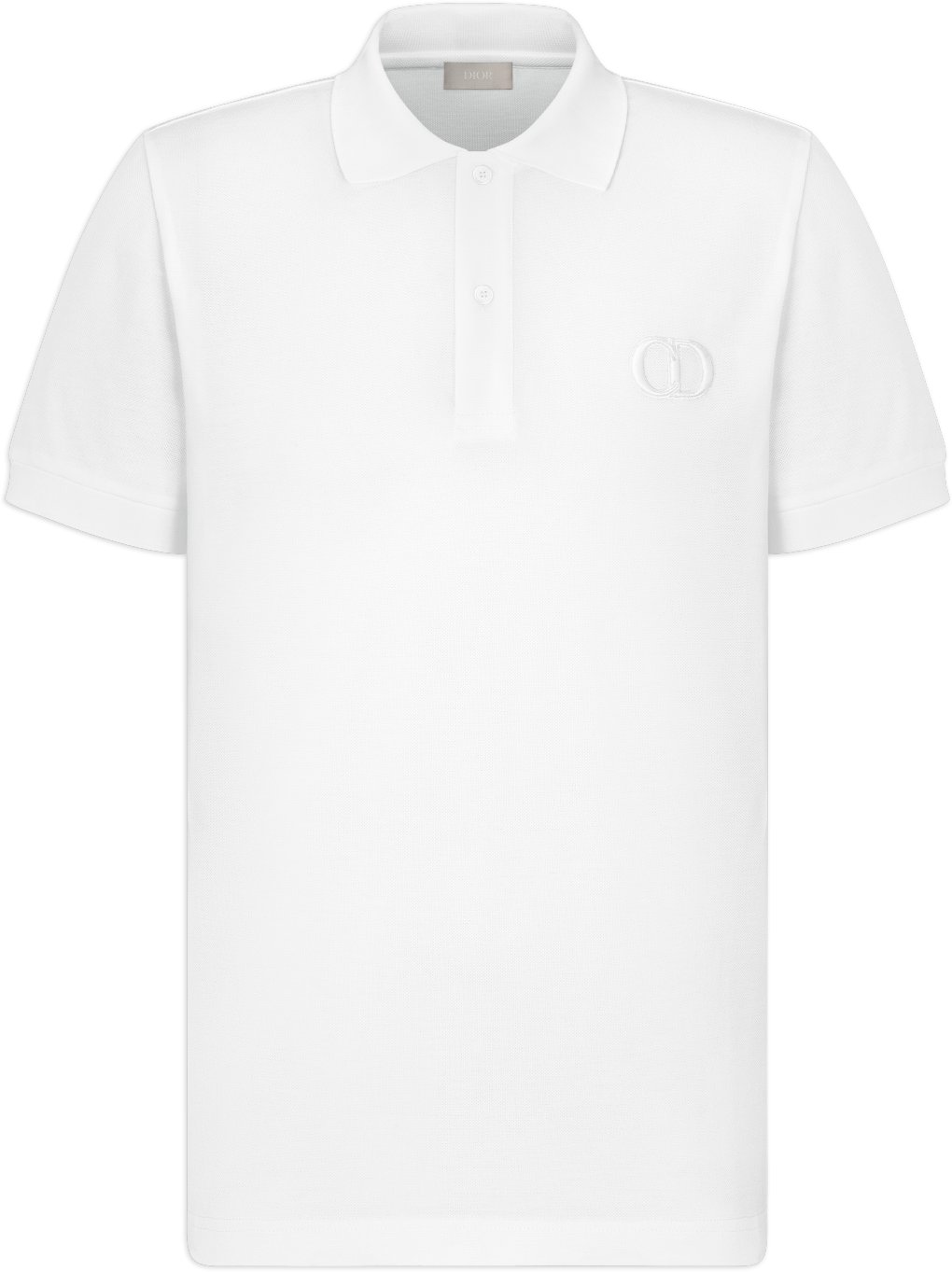 CD Icon Polo Shirt White Cotton Pique DIOR