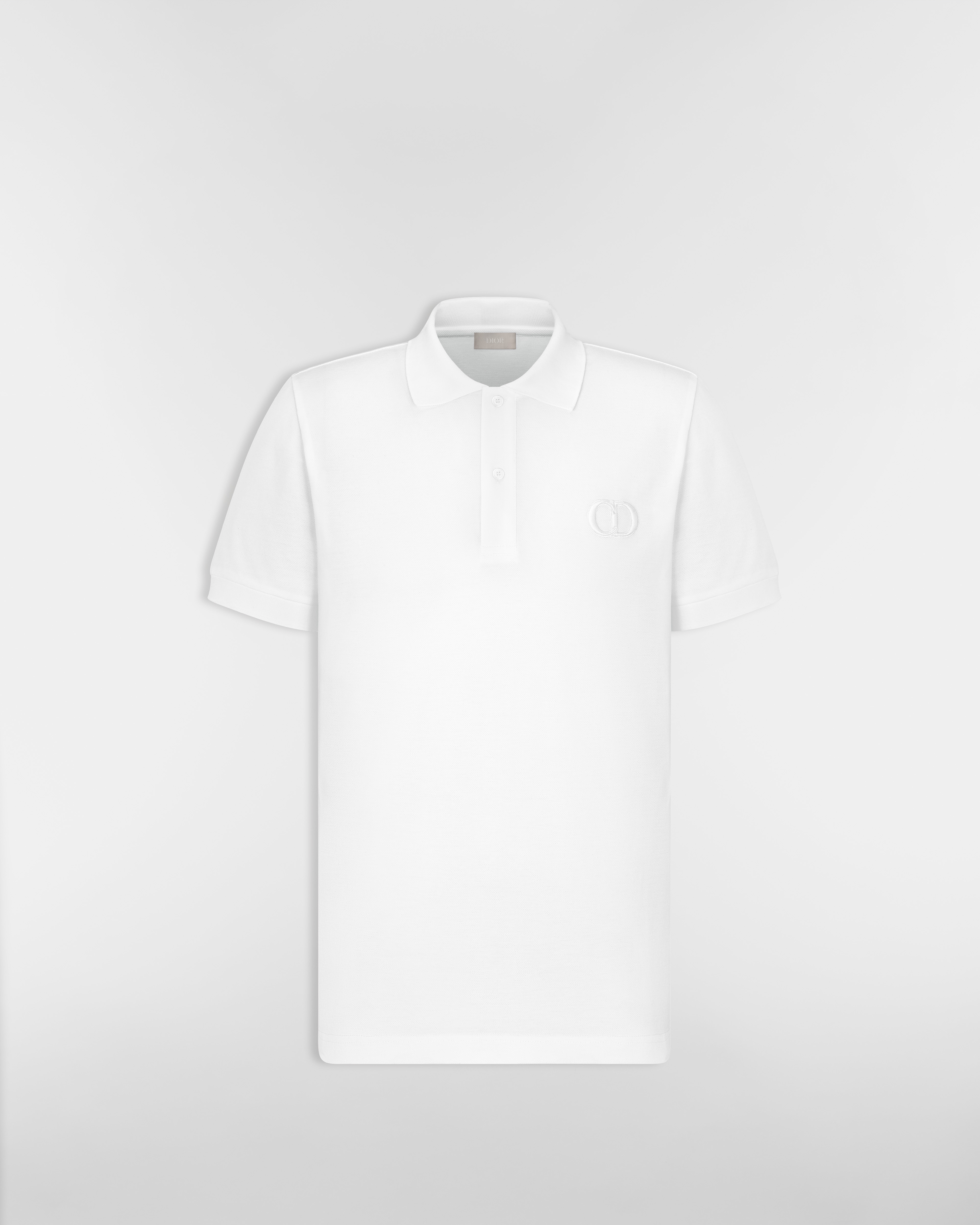Polo CD Icon Piqué de coton blanc E01