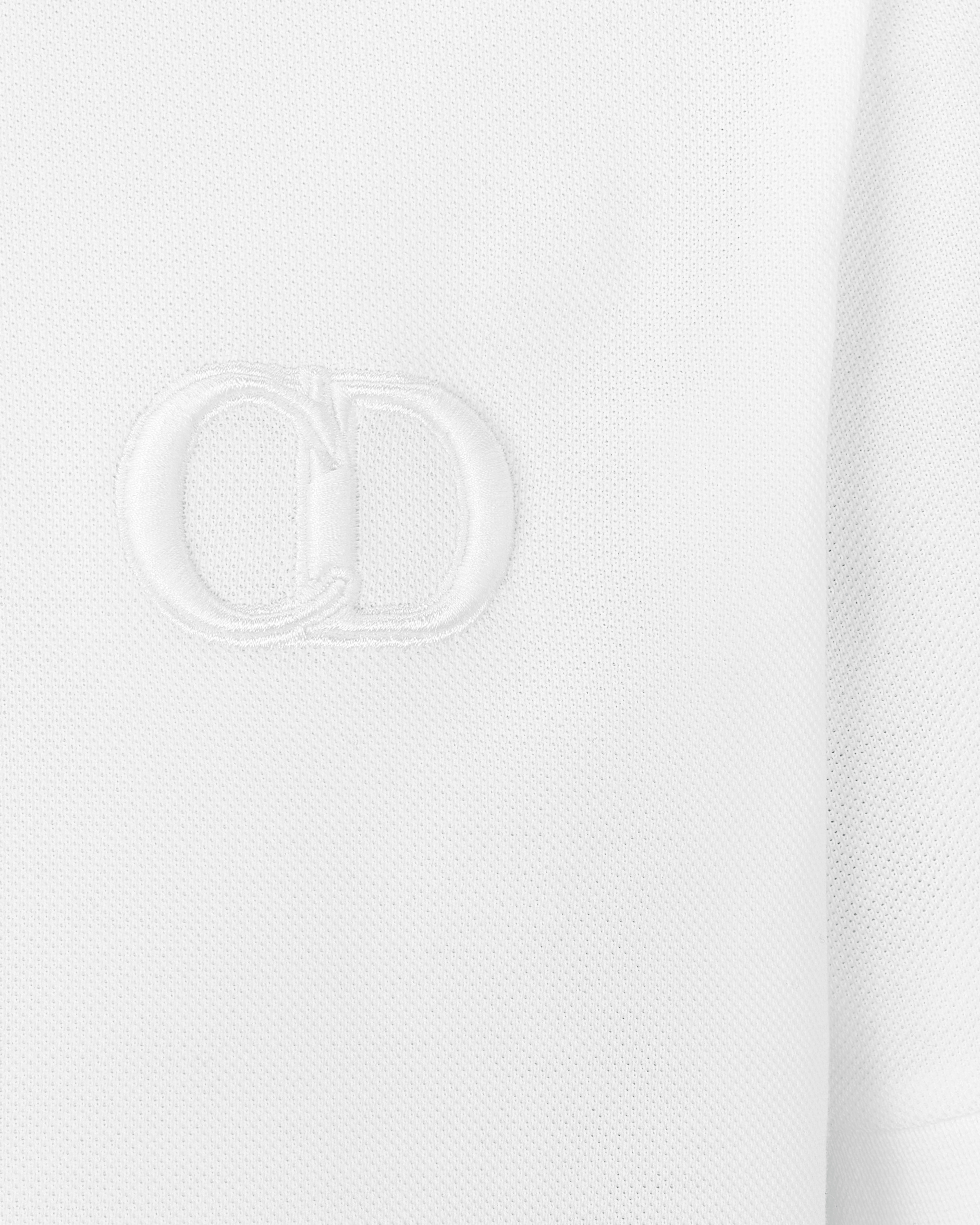 CD Icon 폴로 셔츠 화이트 코튼 피케 E09