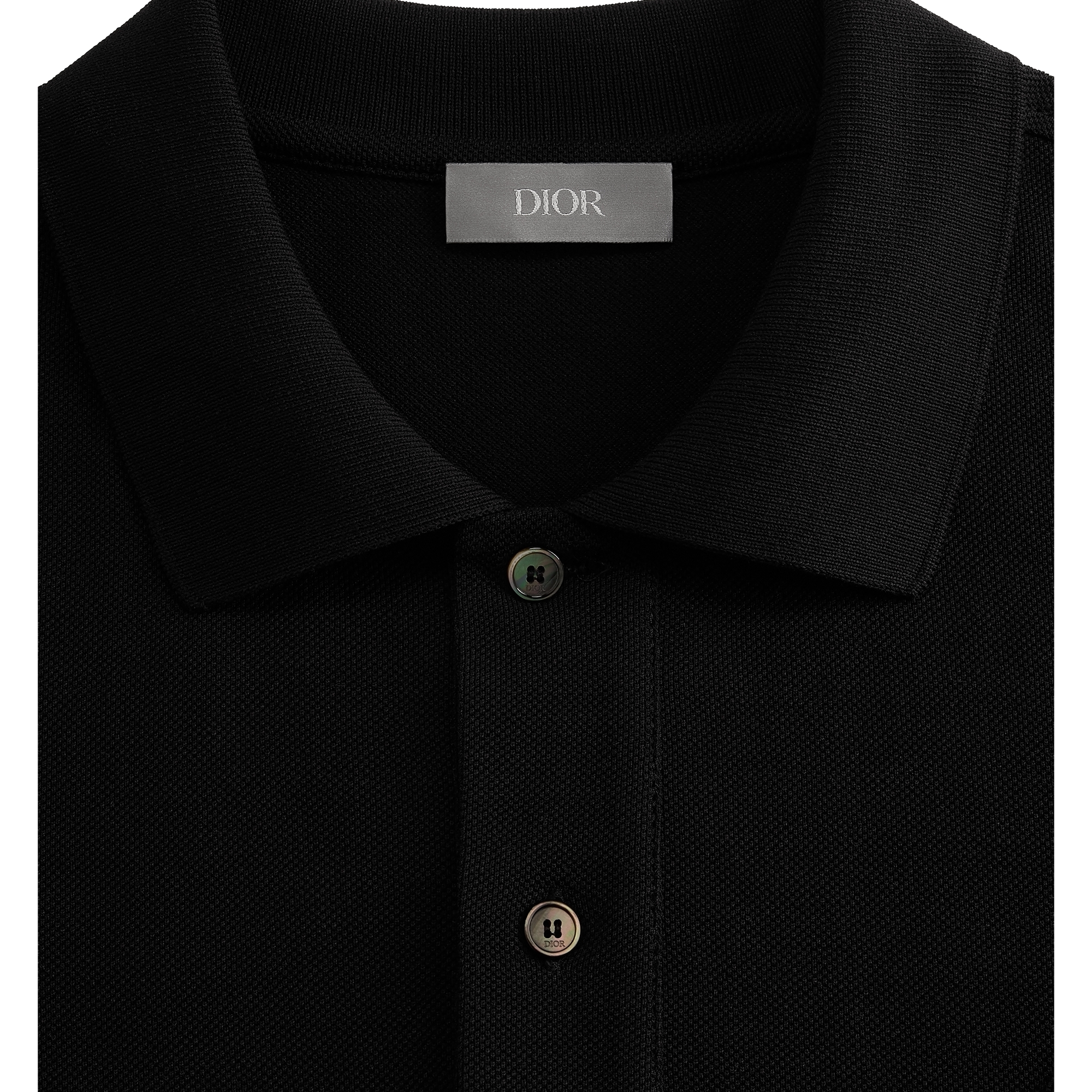 CD Icon Polo Shirt Black Cotton Piqué E11
