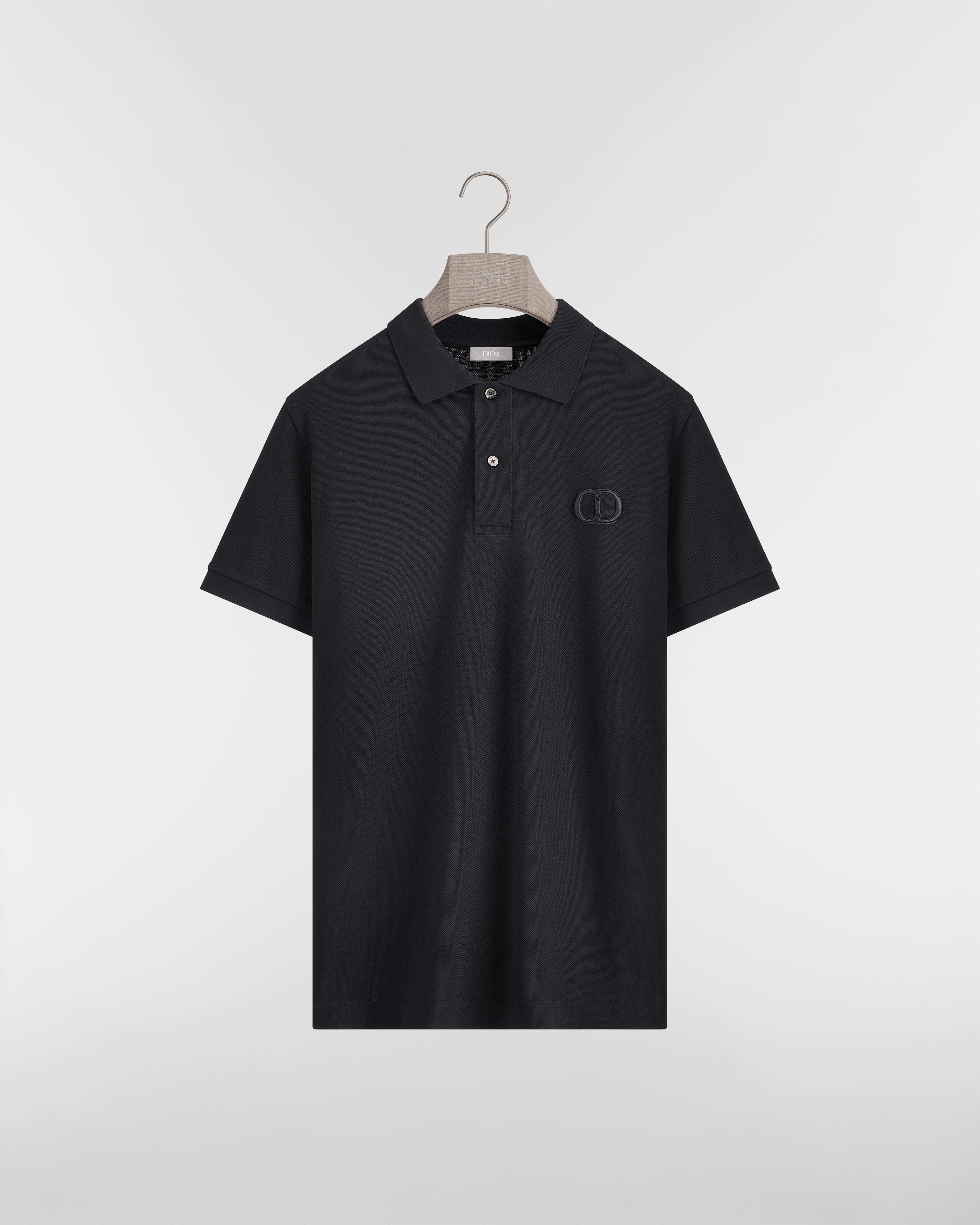 CD Icon Polo Shirt Black Cotton Piqué E01