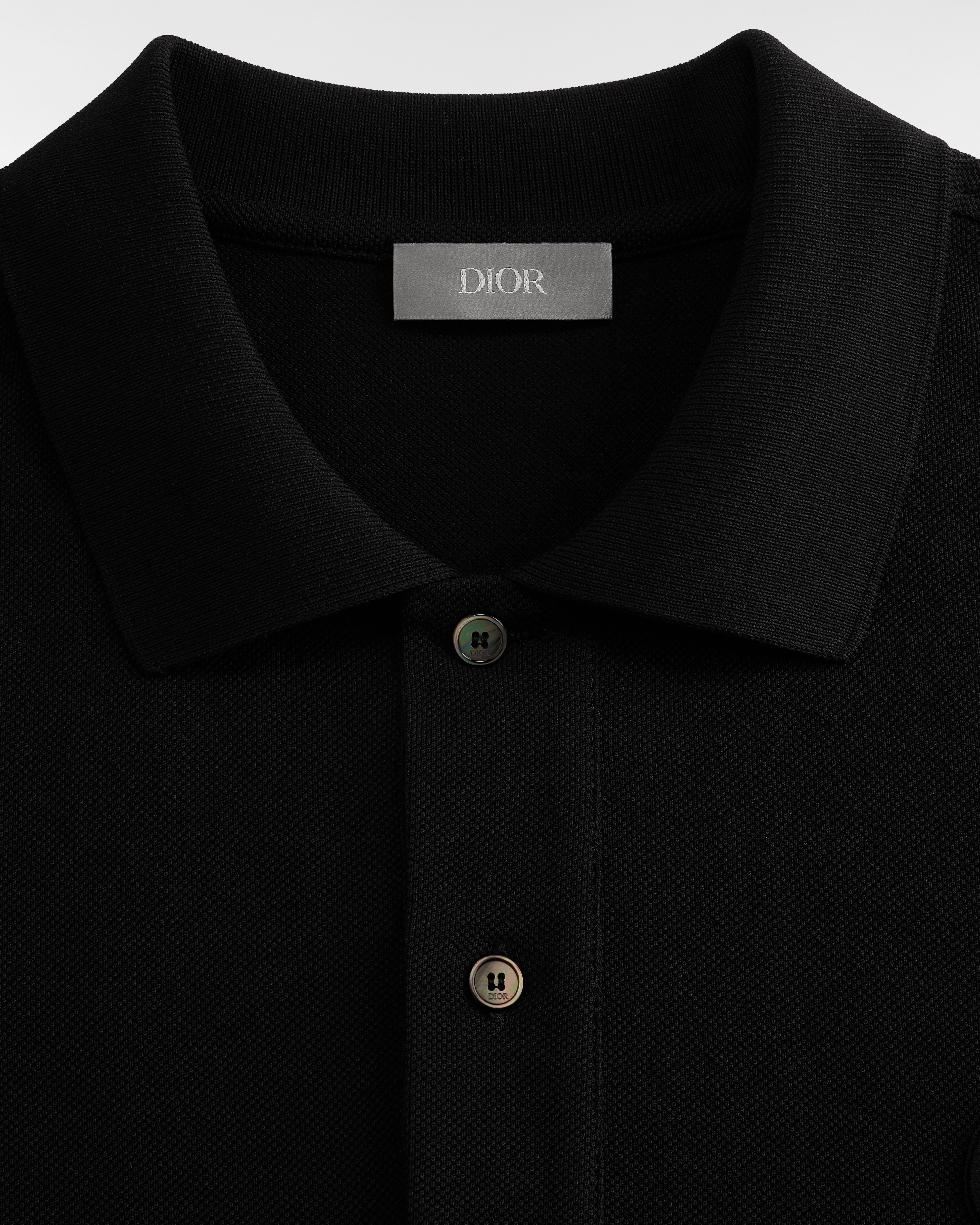 CD Icon Polo Shirt Black Cotton Piqué E11