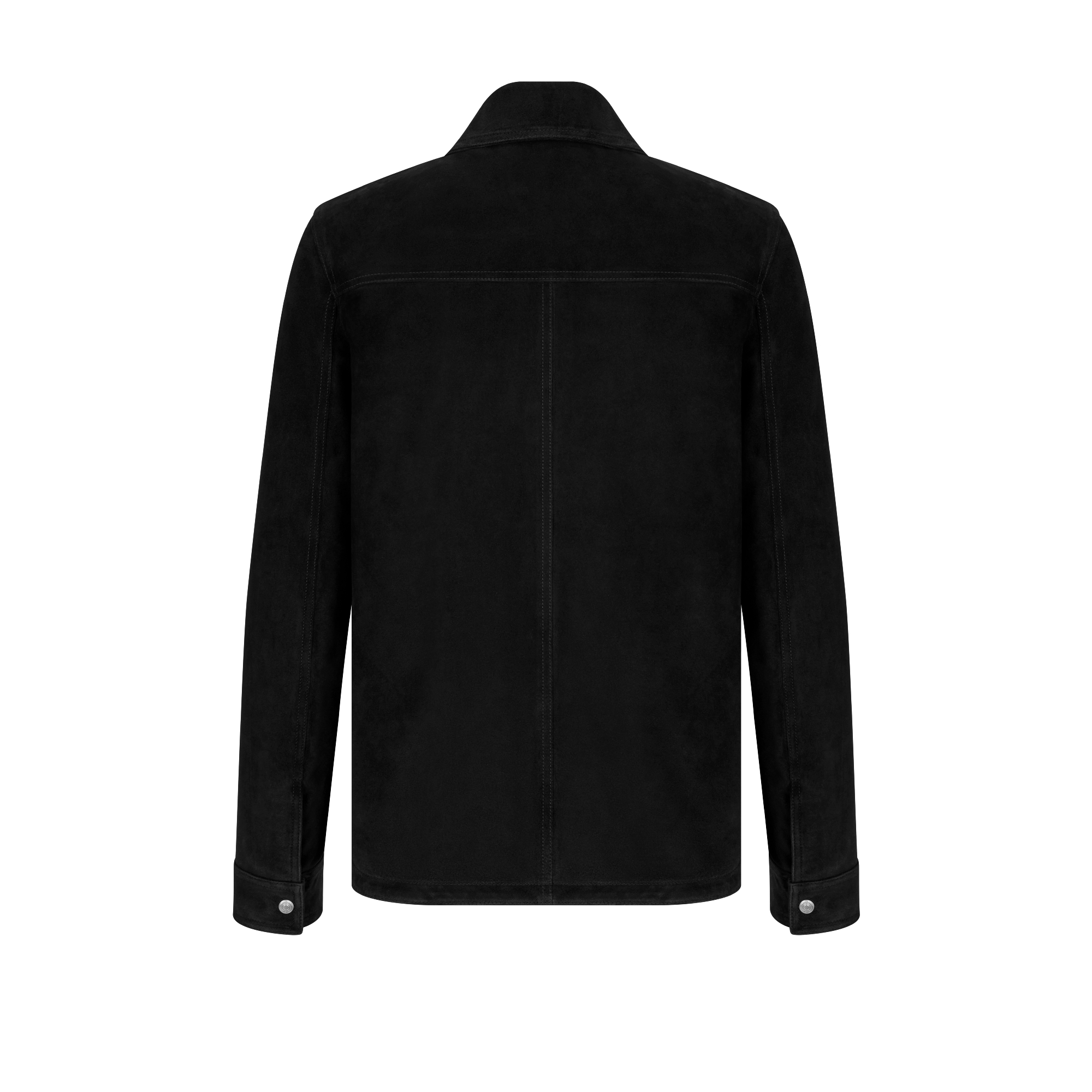 Giacca-camicia Pelle di vitello scamosciata nera E08