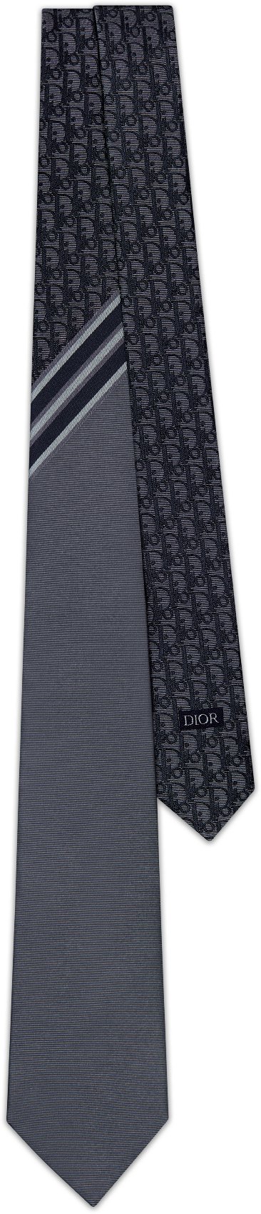 Striped Dior Oblique Tie Front view