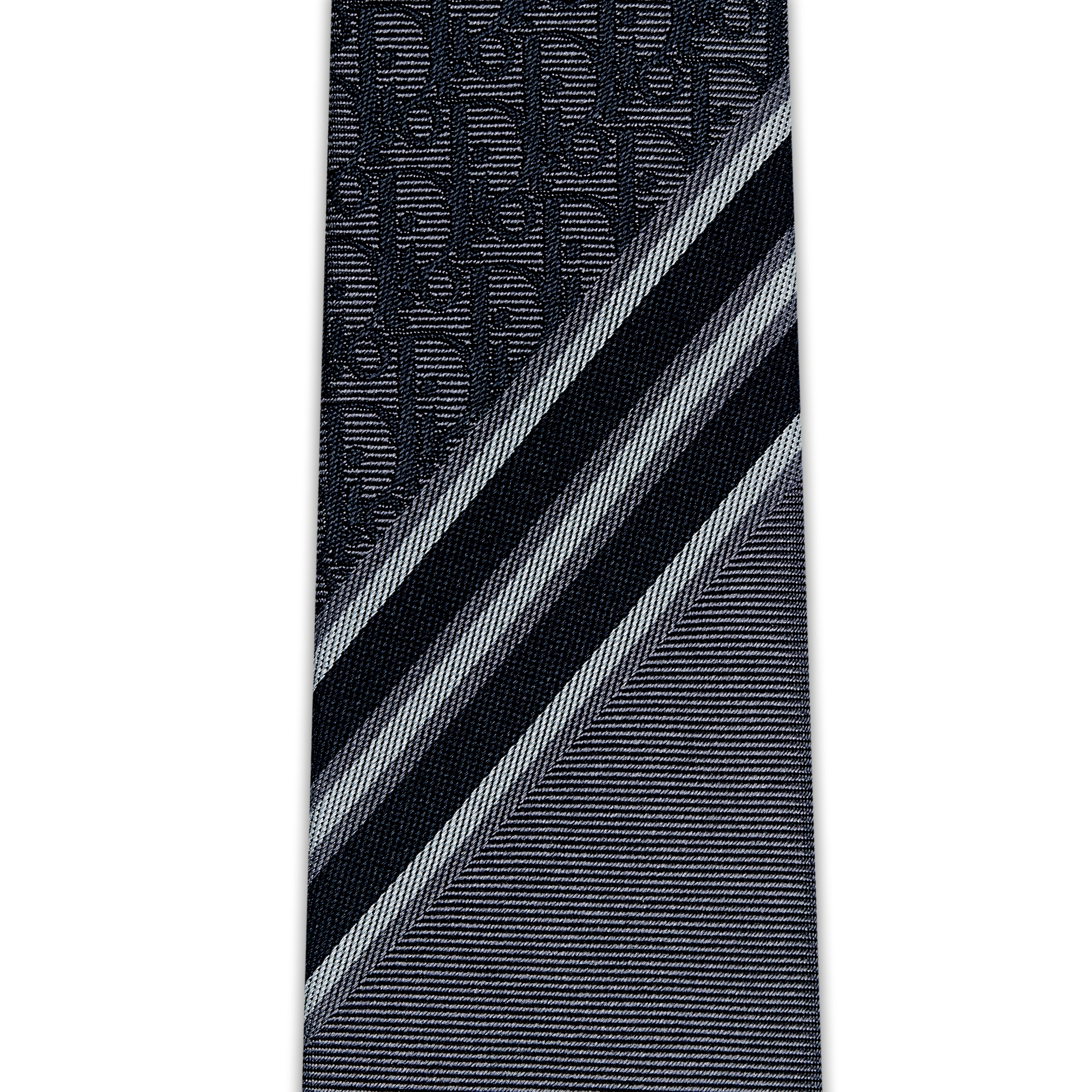 Gestreifte Dior Oblique Krawatte Seide in Grau und Weiß E10