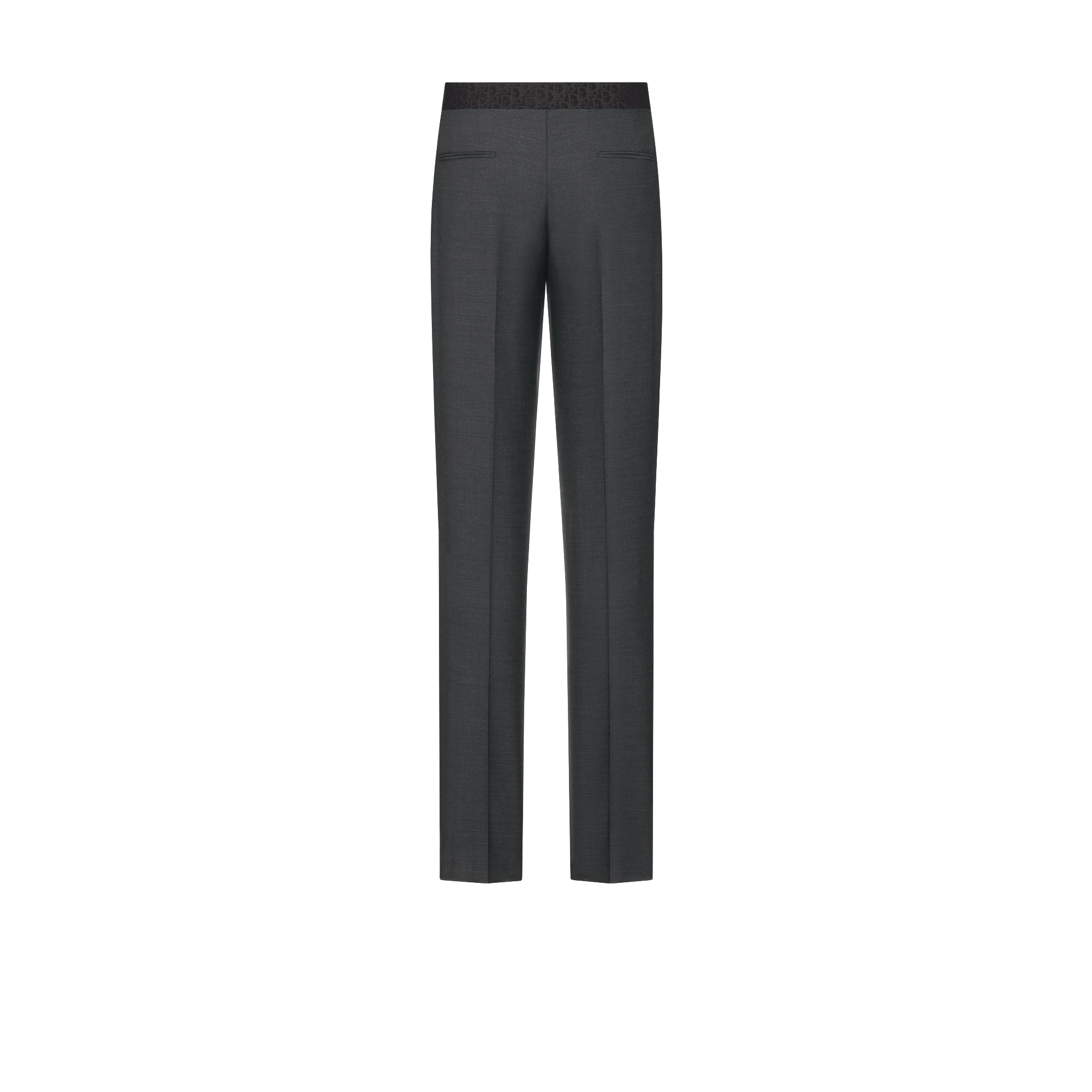 Pants with Dior Oblique Waistband Gray Wool and Mohair Twill E08