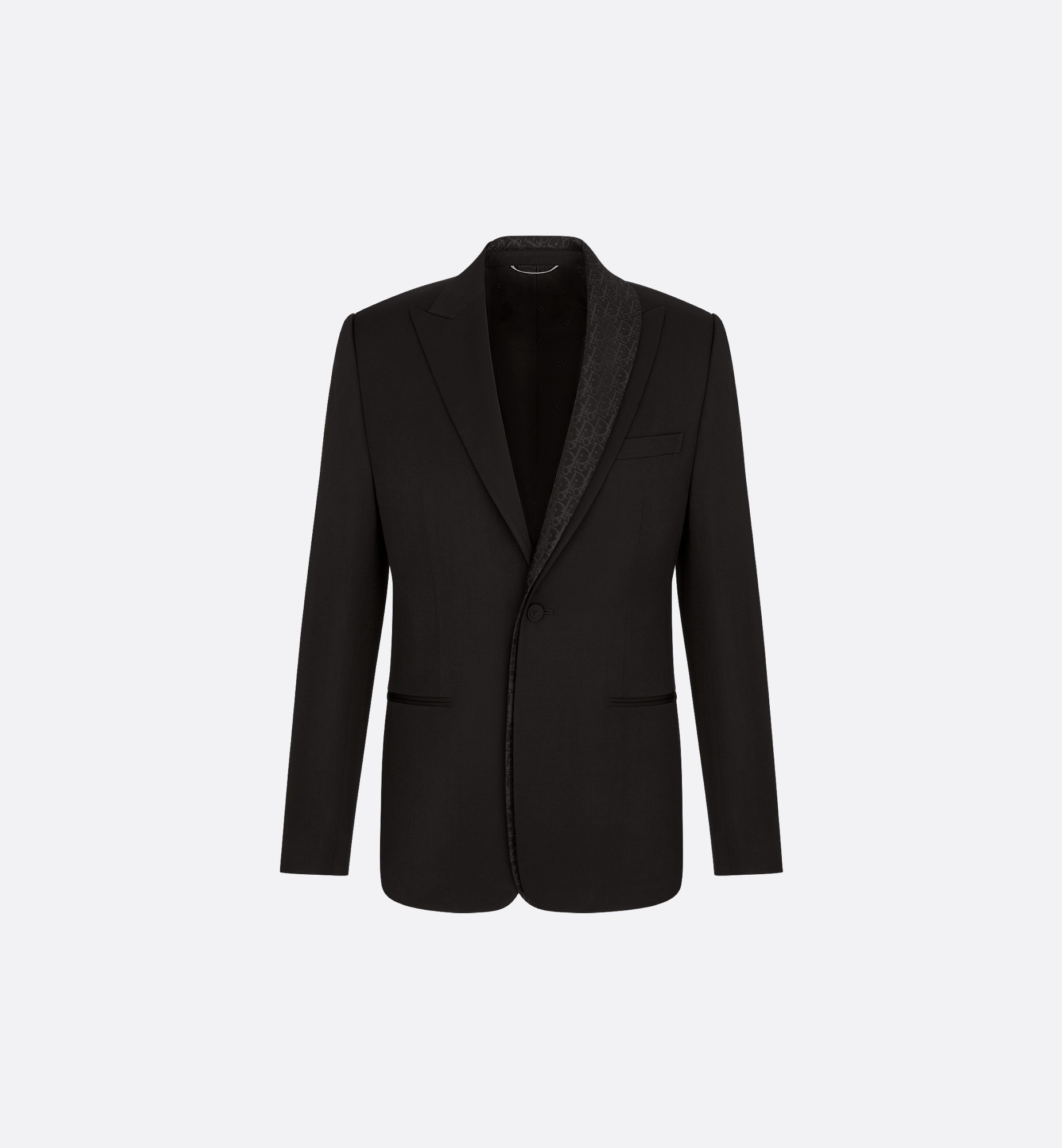 Jacket with Dior Oblique Asymmetric Shawl Collar Black Jacket with Dior Oblique Asymmetric Shawl Collar Black