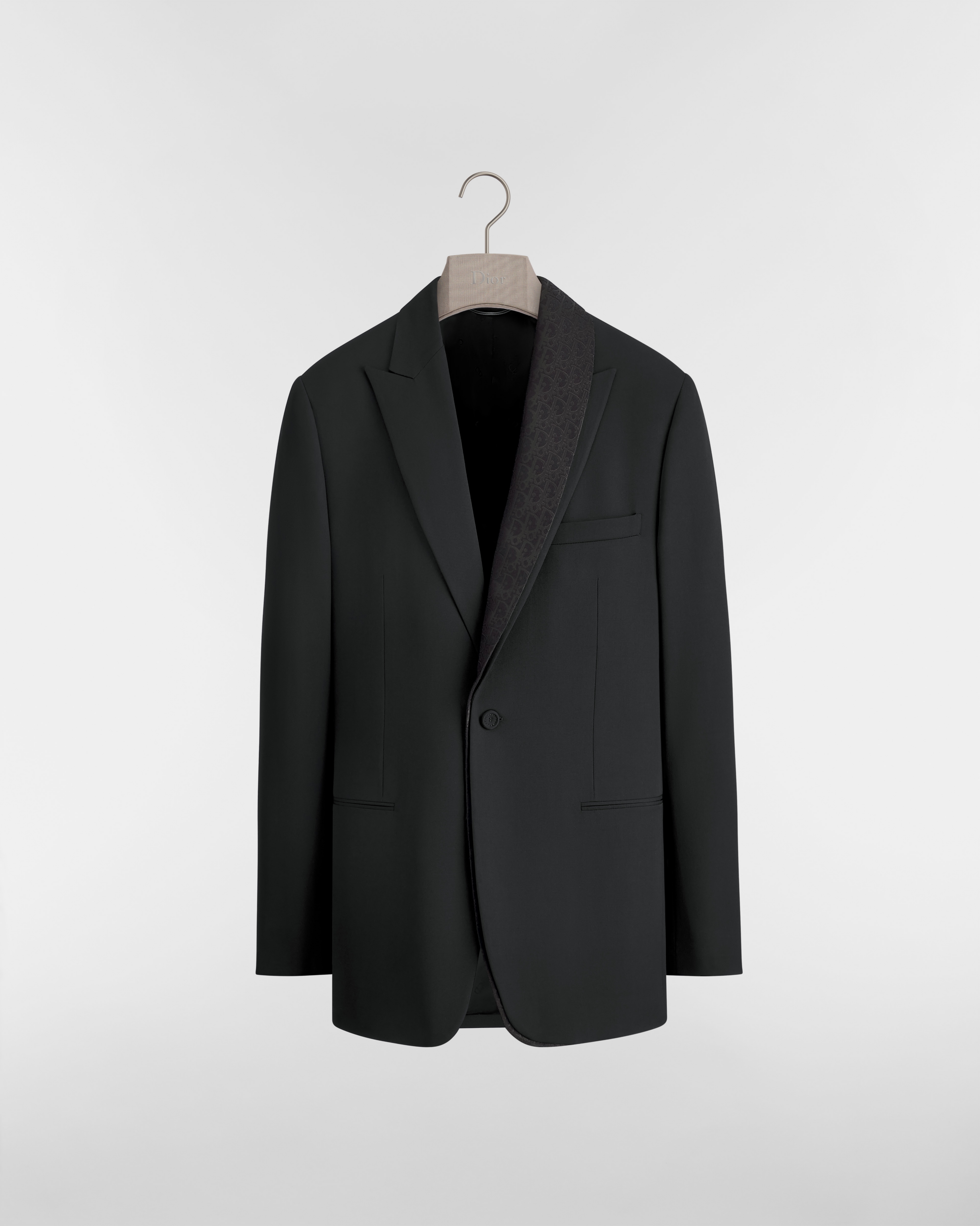 Jacket with Dior Oblique Asymmetric Shawl Collar