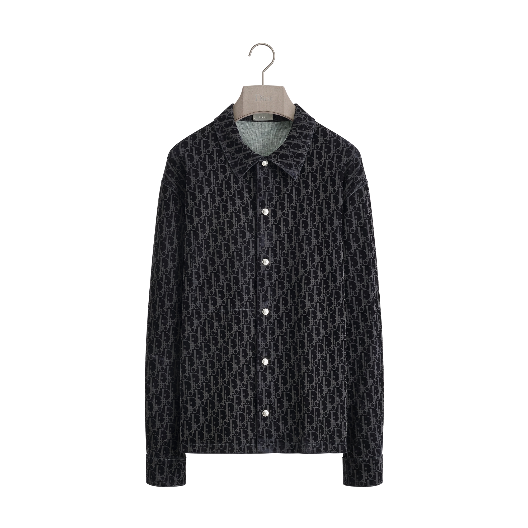 Dior Oblique Overshirt Blue Cotton-Blend Twill E01