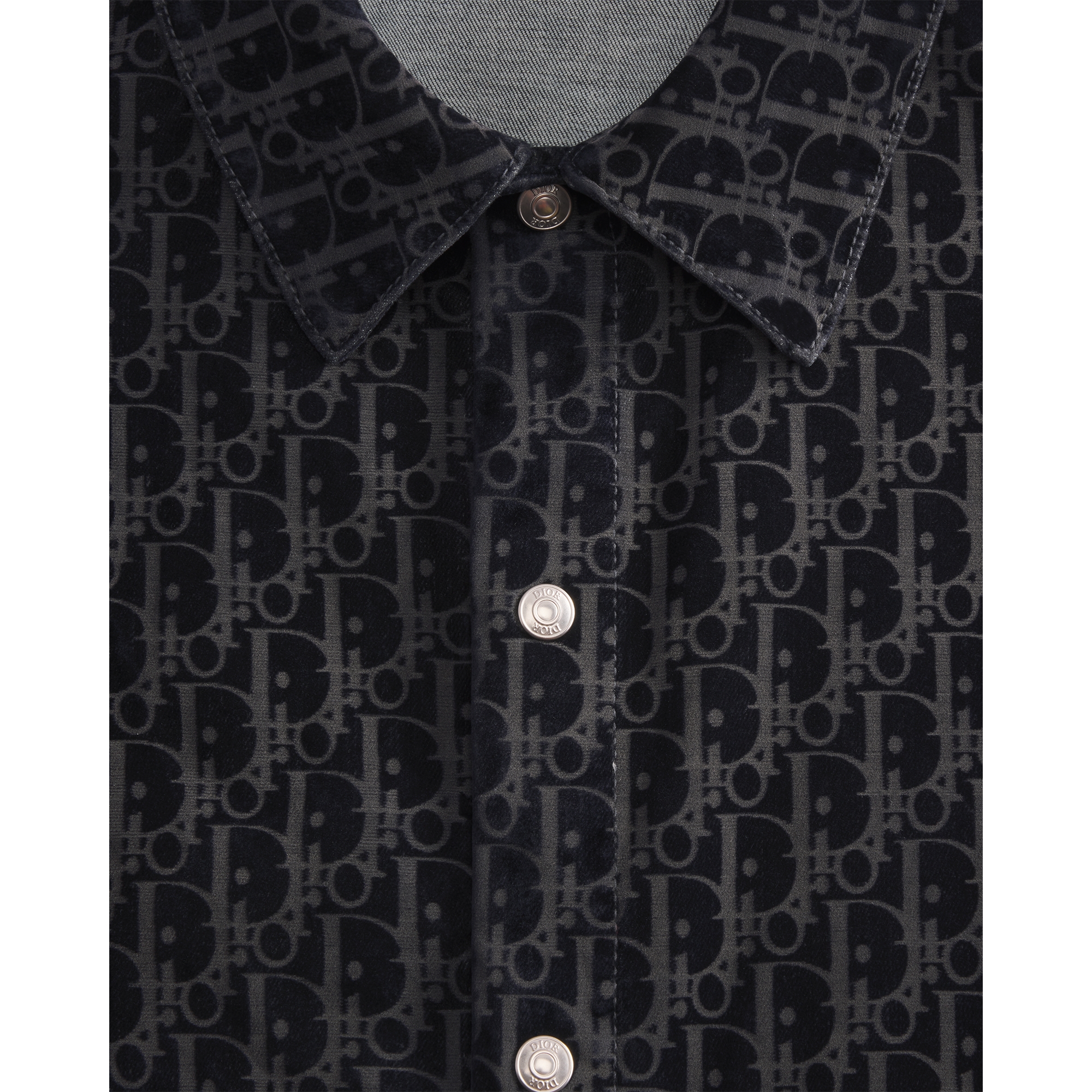 Dior Oblique Overshirt Blue Cotton-Blend Twill E09