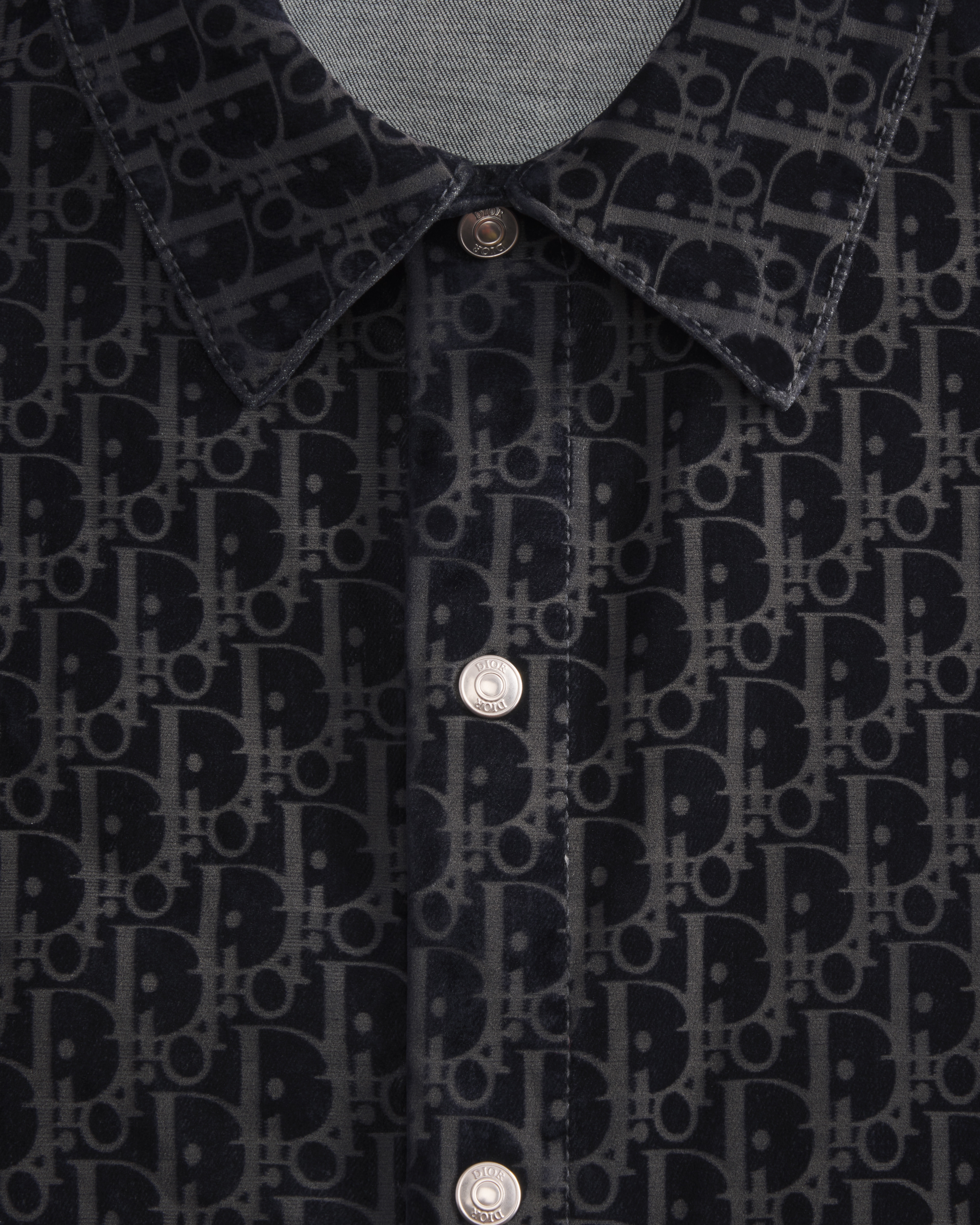 Sobrecamisa Dior Oblique Sarga de mezcla de algodón azul E09