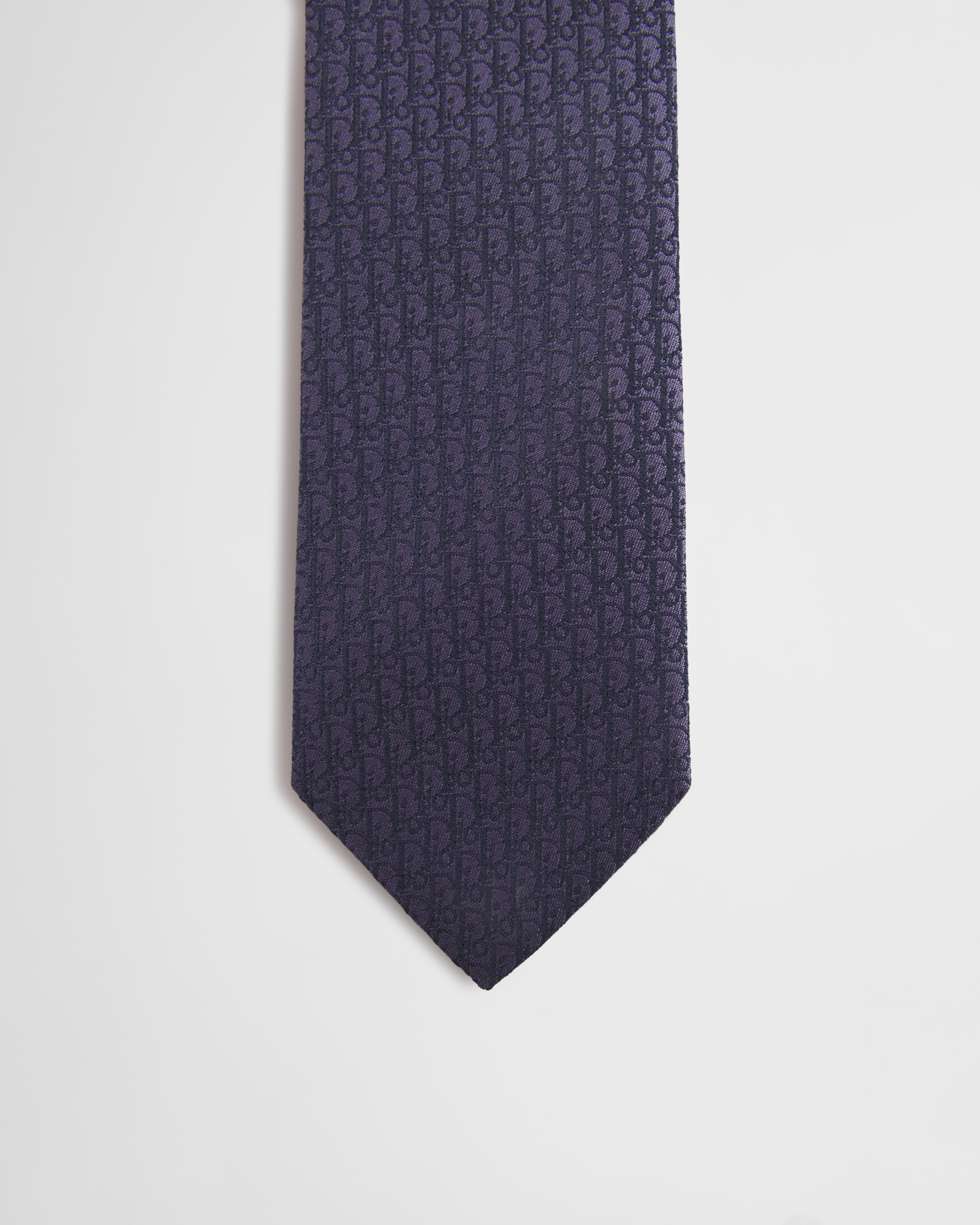 Dior Oblique 넥타이 네이비 블루 실크 E09