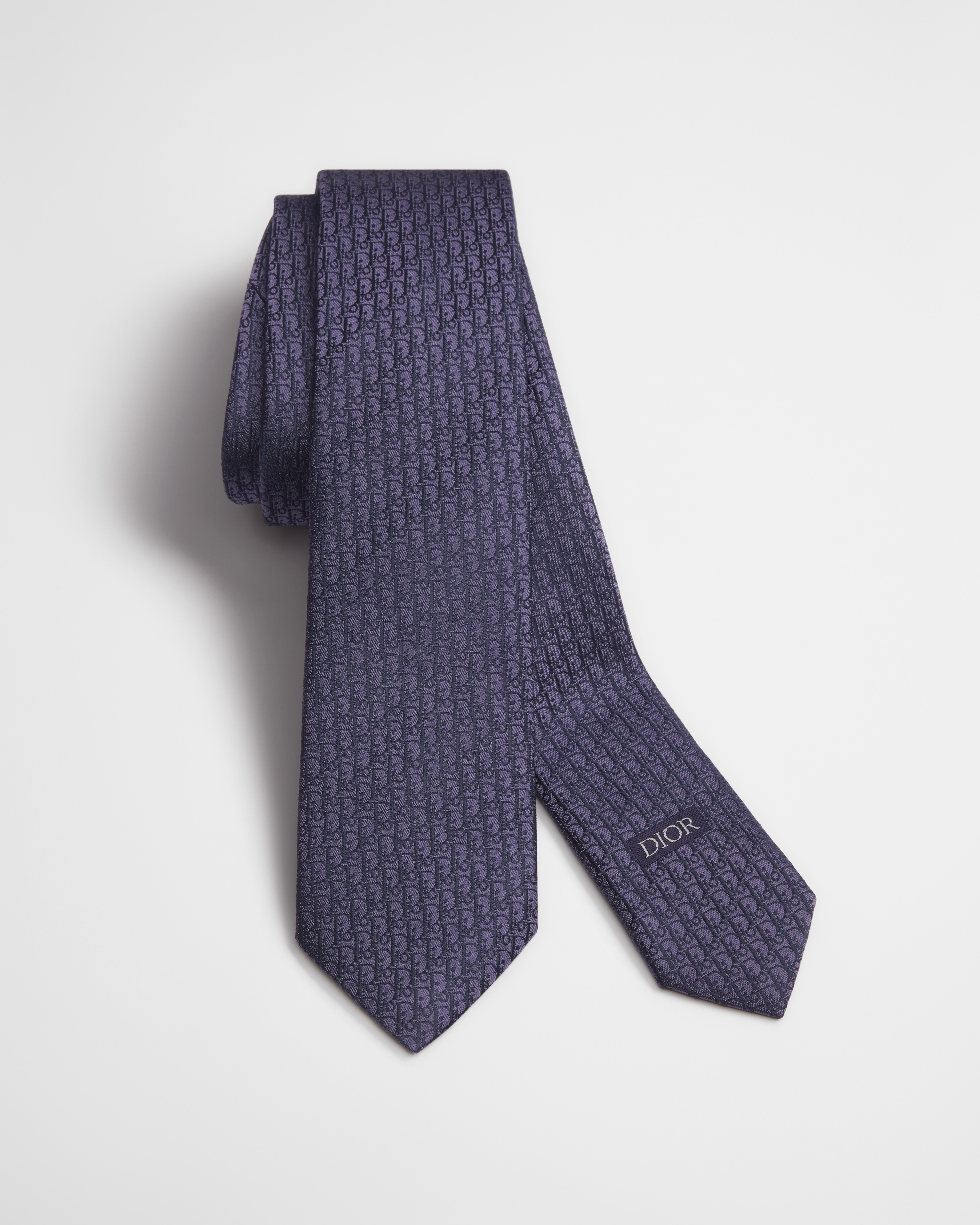 Dior Oblique 넥타이 네이비 블루 실크 E10