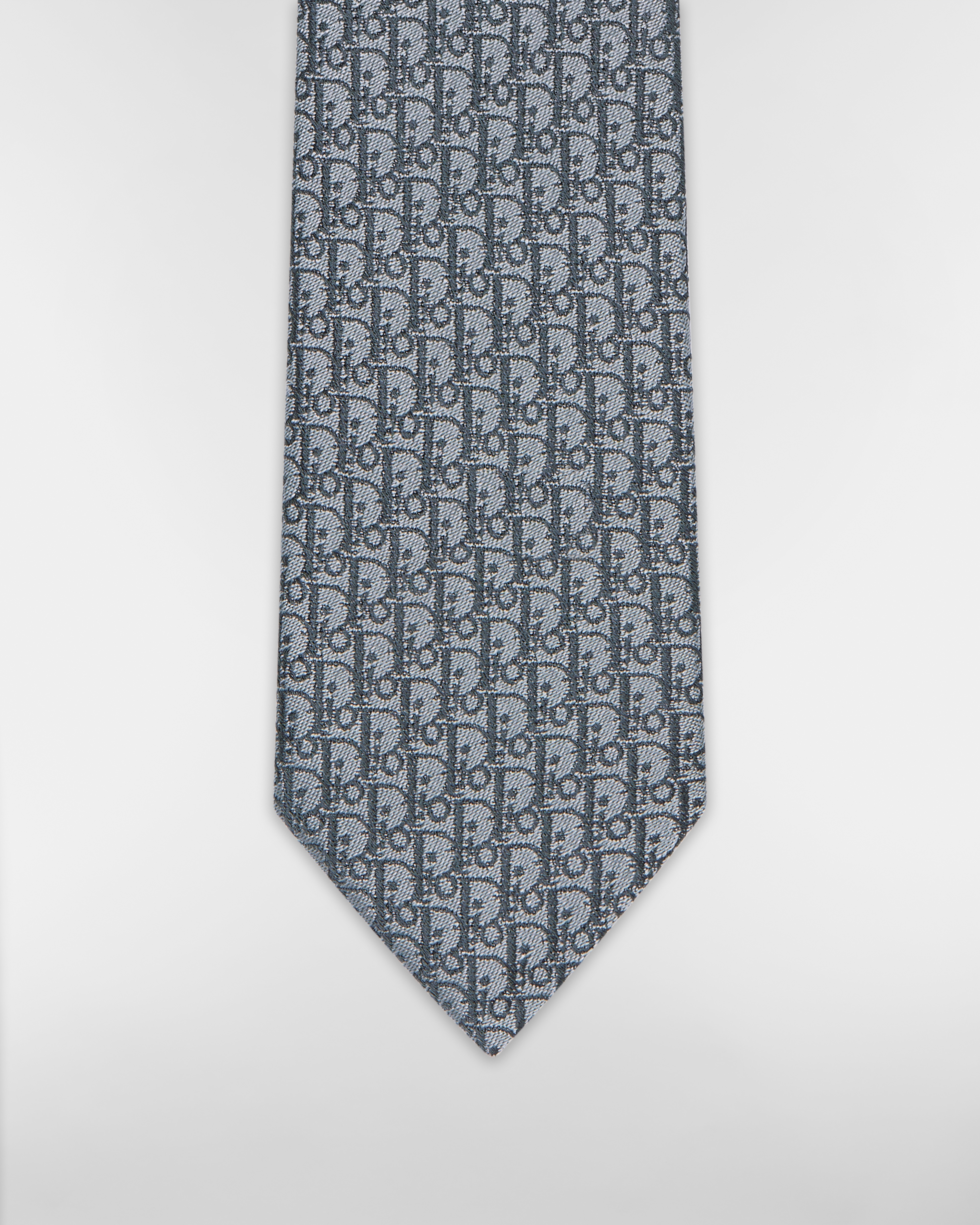 Stropdas met Dior Oblique-motief Grijze zijde E09