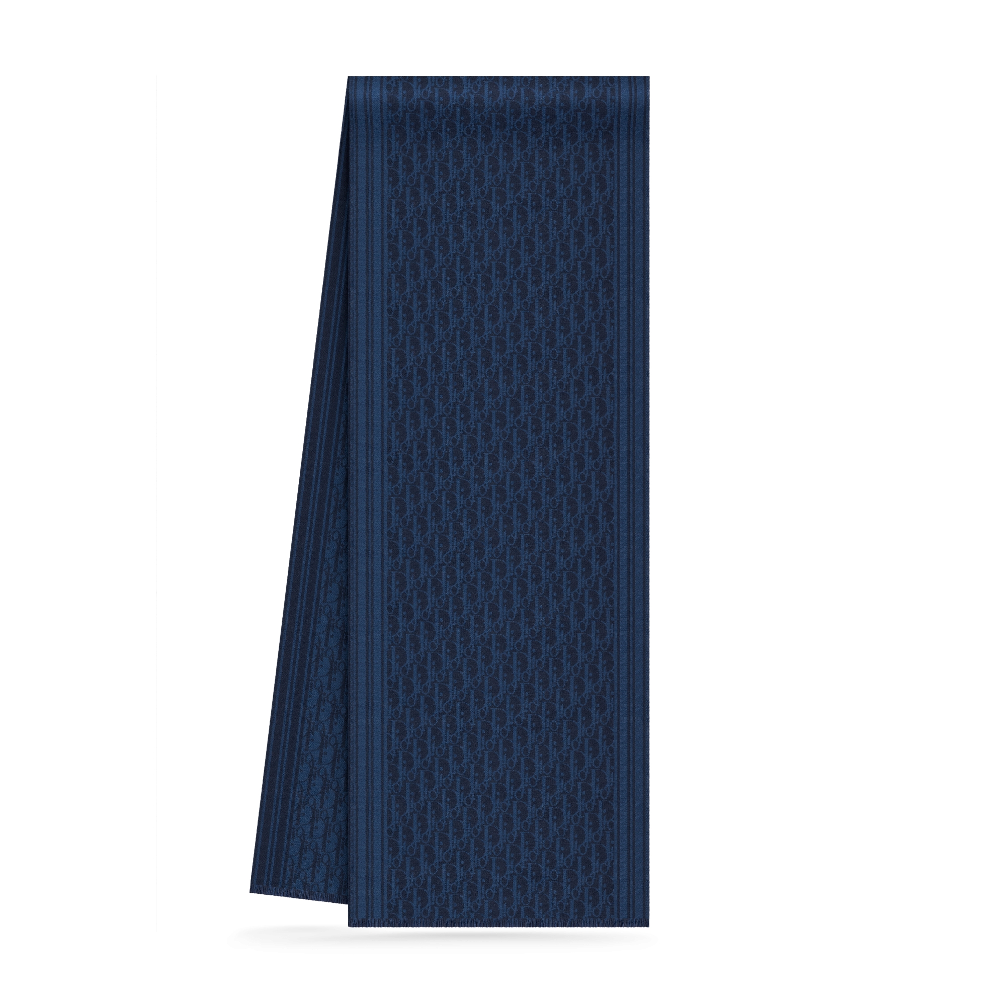 Dior Oblique Scarf Navy Blue Cashmere E03