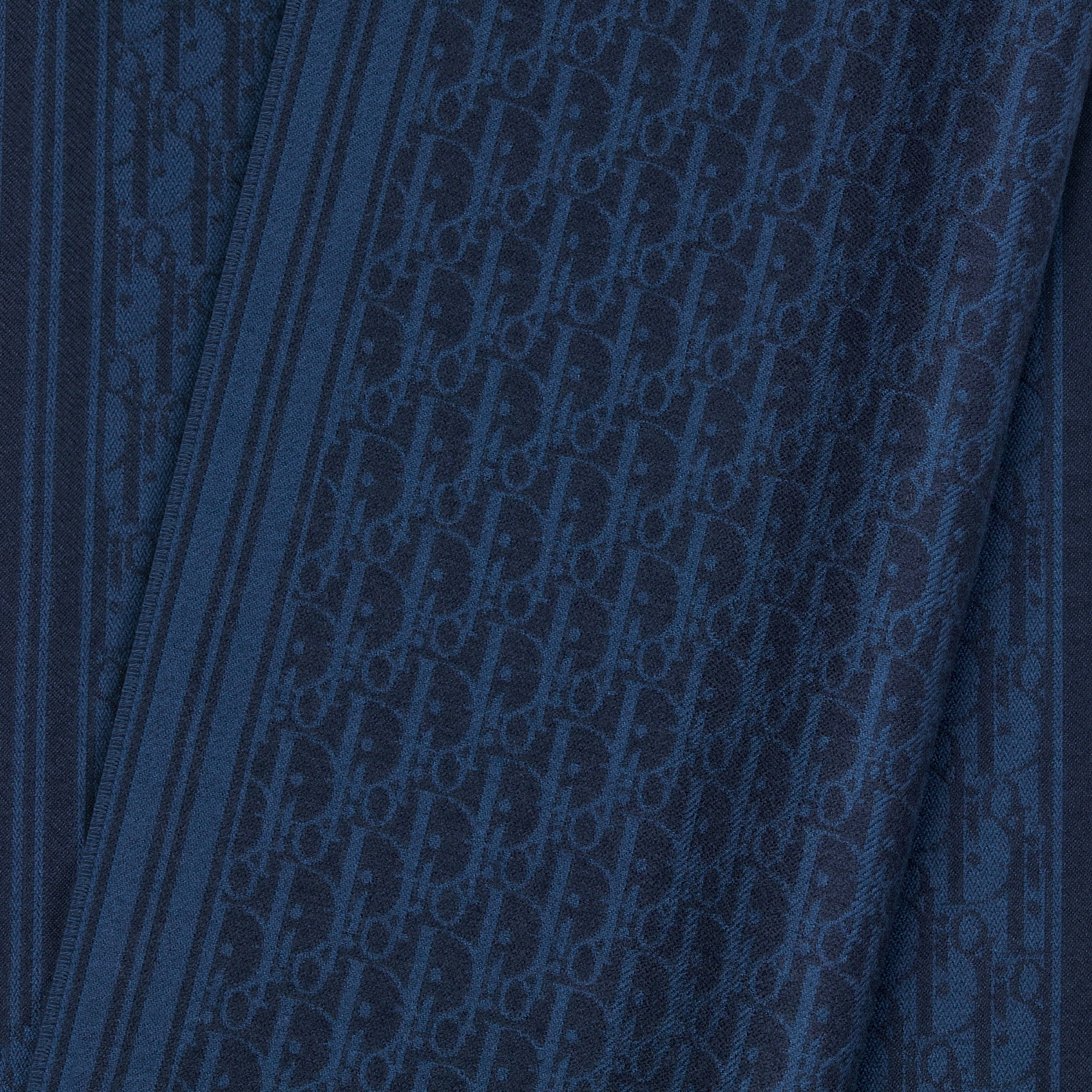 Dior Oblique Scarf Navy Blue Cashmere E09