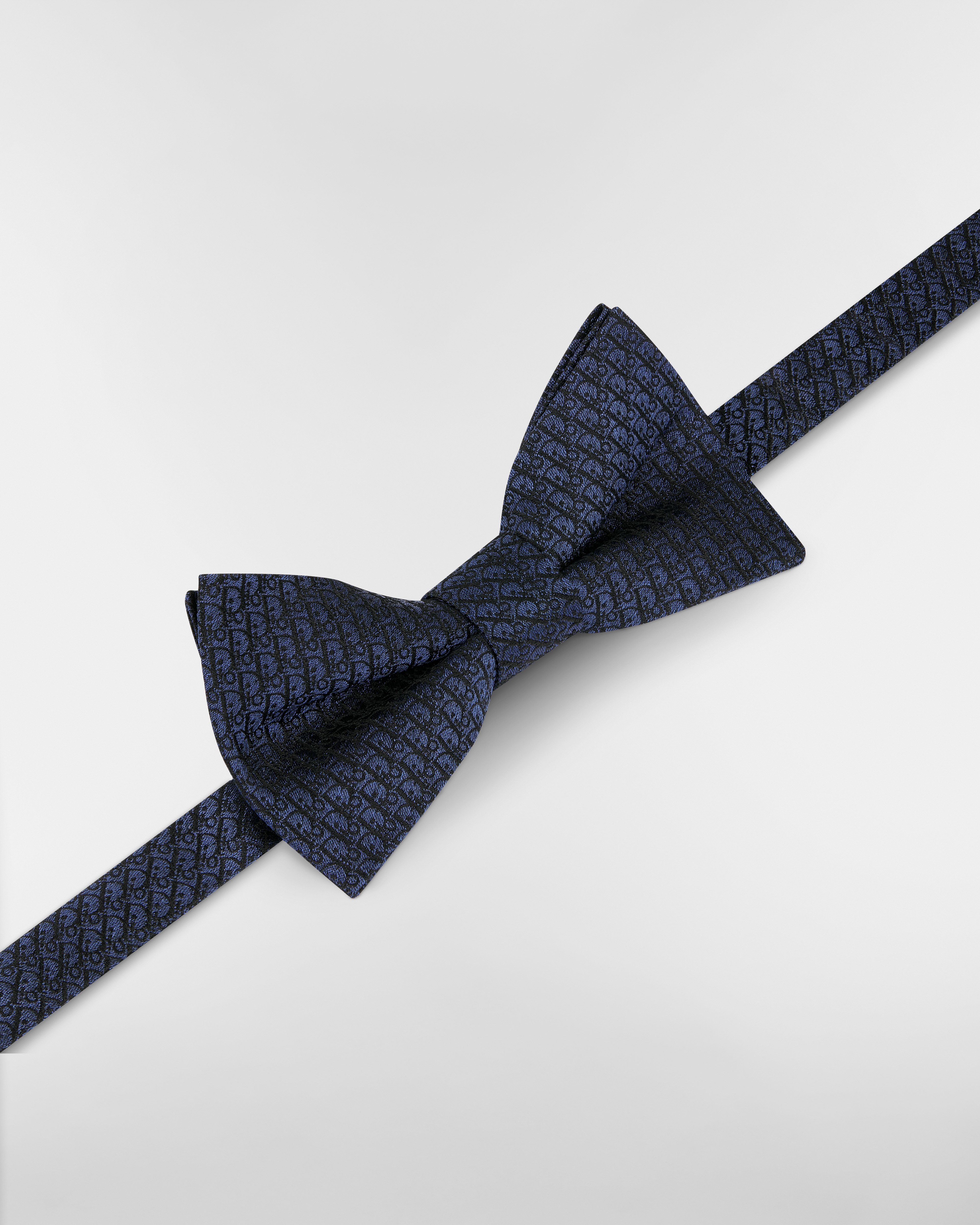 Dior Oblique Bow Tie Blue Silk E03