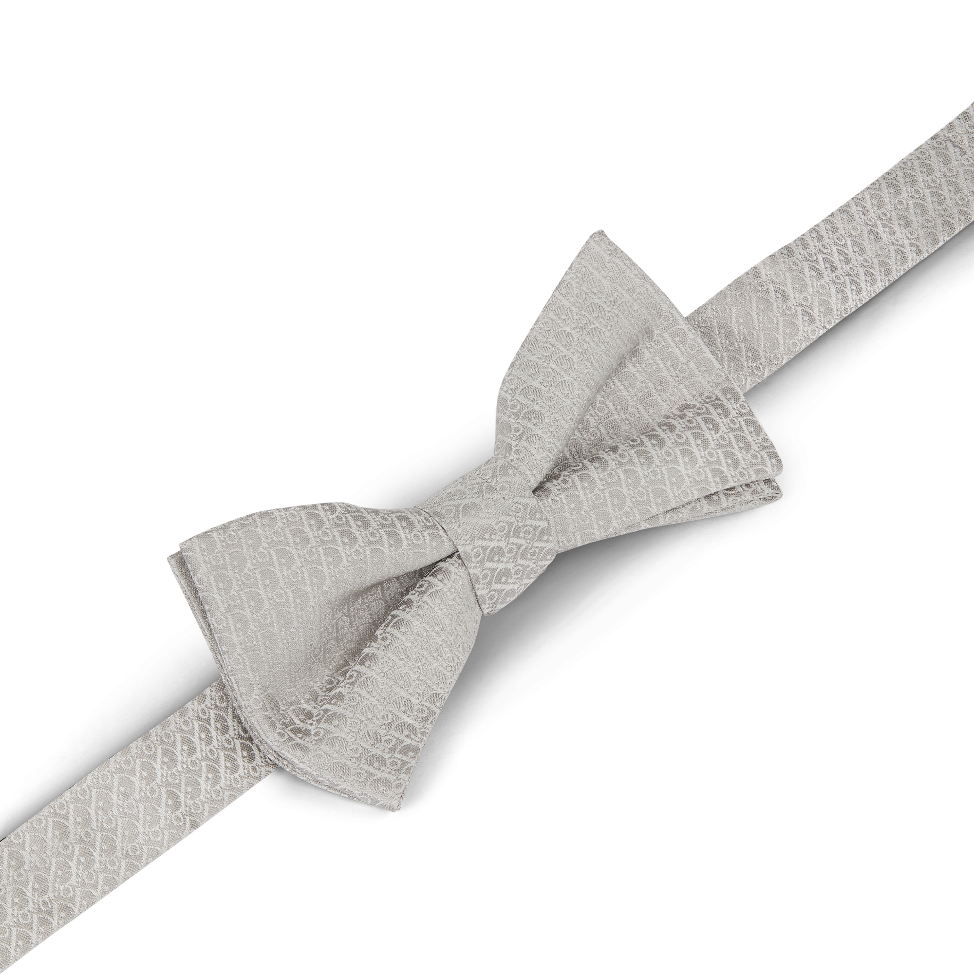 Dior Oblique 領結 淺灰色絲綢 E03