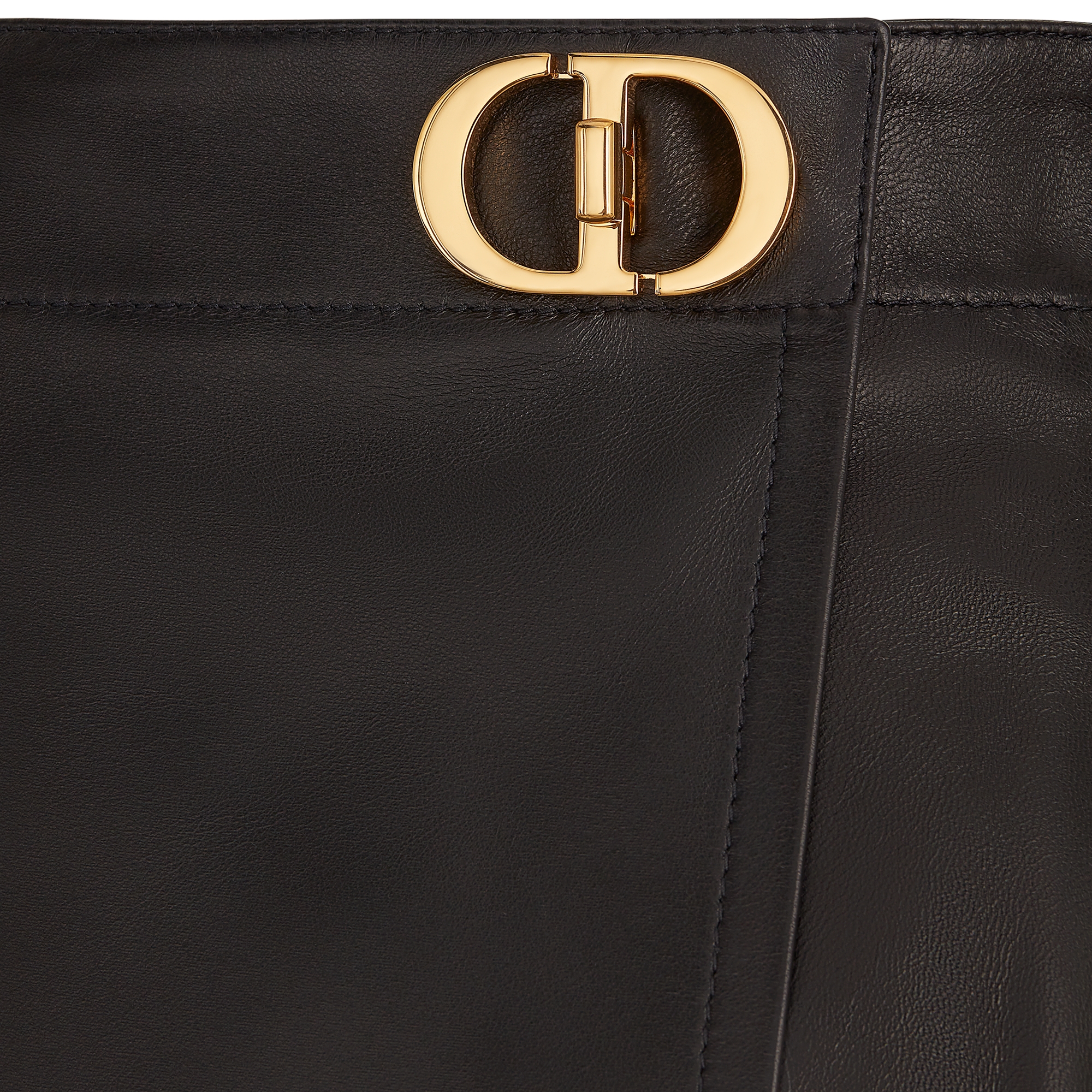 Skort with CD Buckle Black Lambskin E09