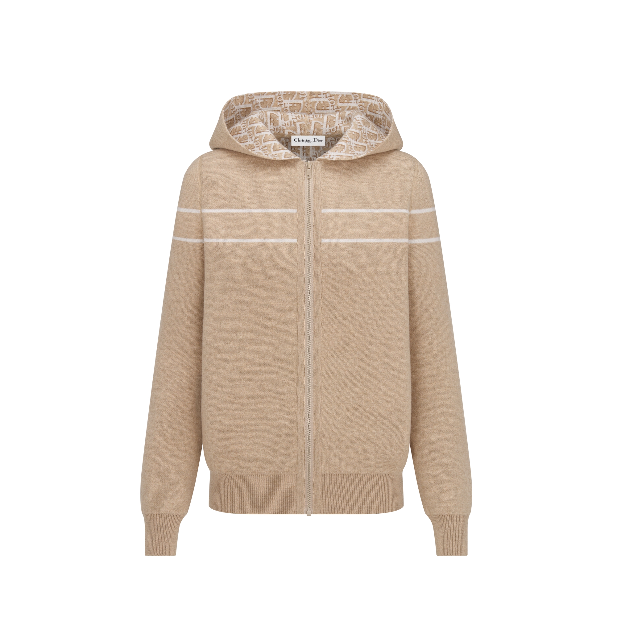  Beige Cashmere-Blend Knit with Dior Oblique Motif