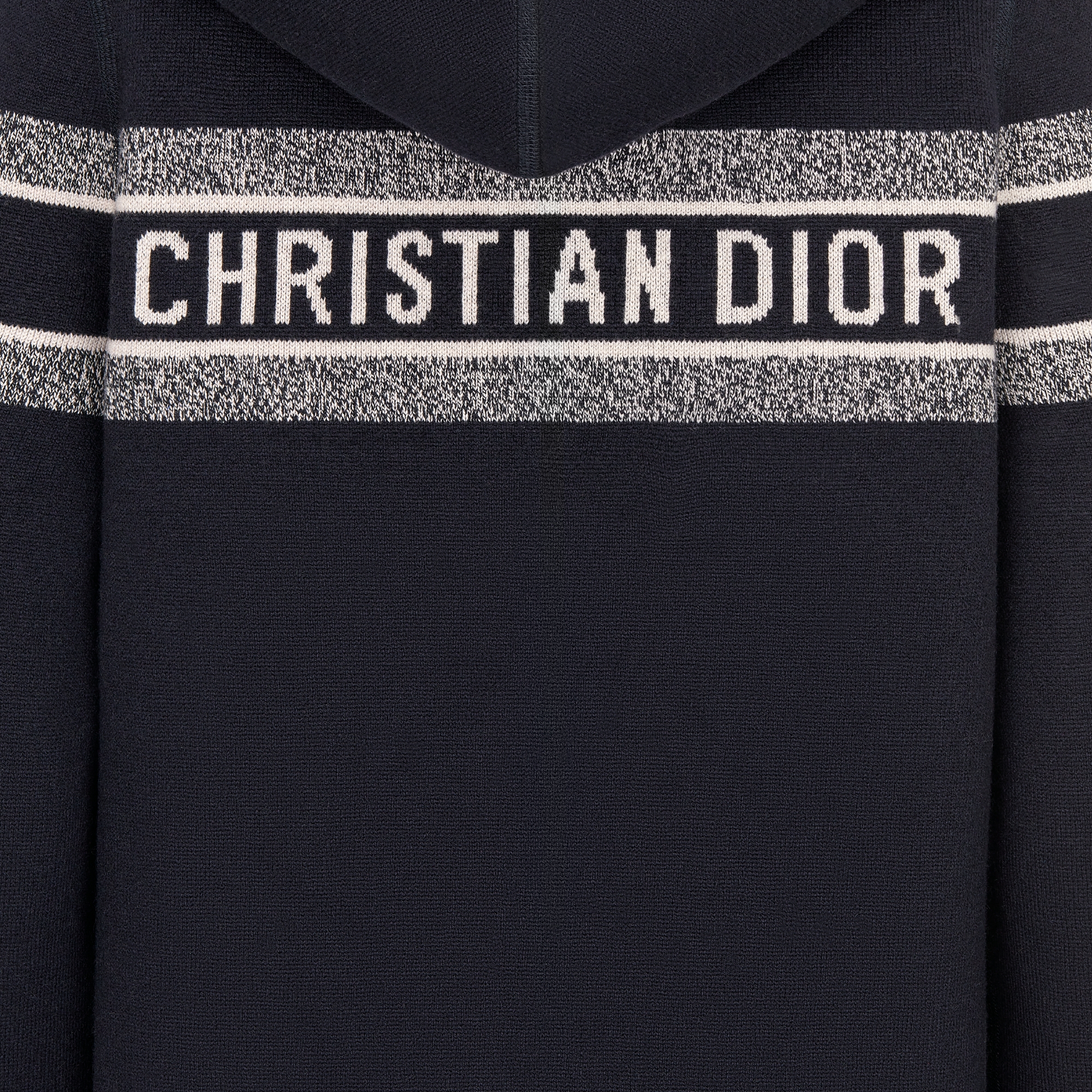 Cardigã reversível com zíper e capuz Malha com mescla de cashmere azul com motivo Dior Oblique E09