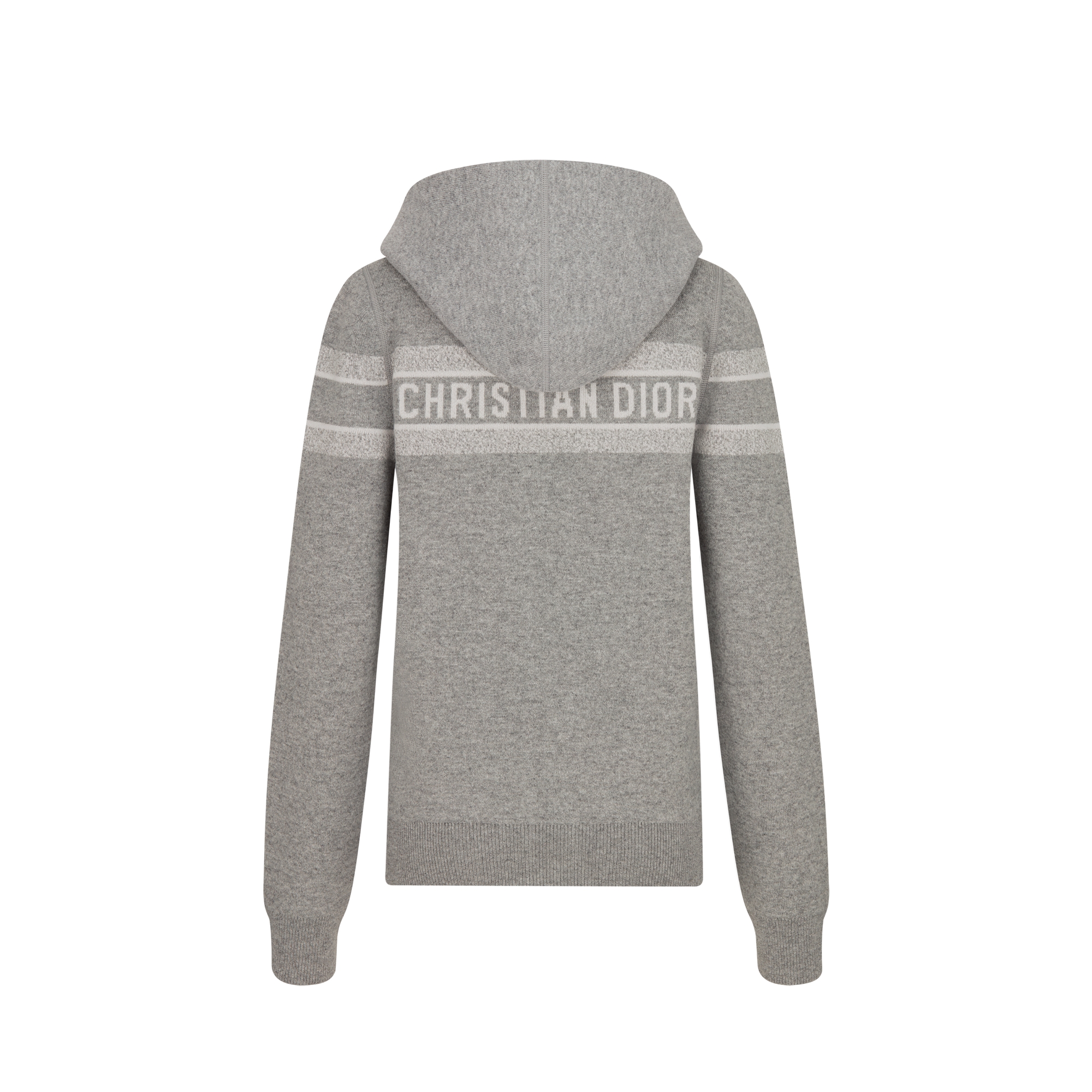  ผ้าแคชเมียร์ผสมสีเทาถักประดับลวดลาย Dior Oblique