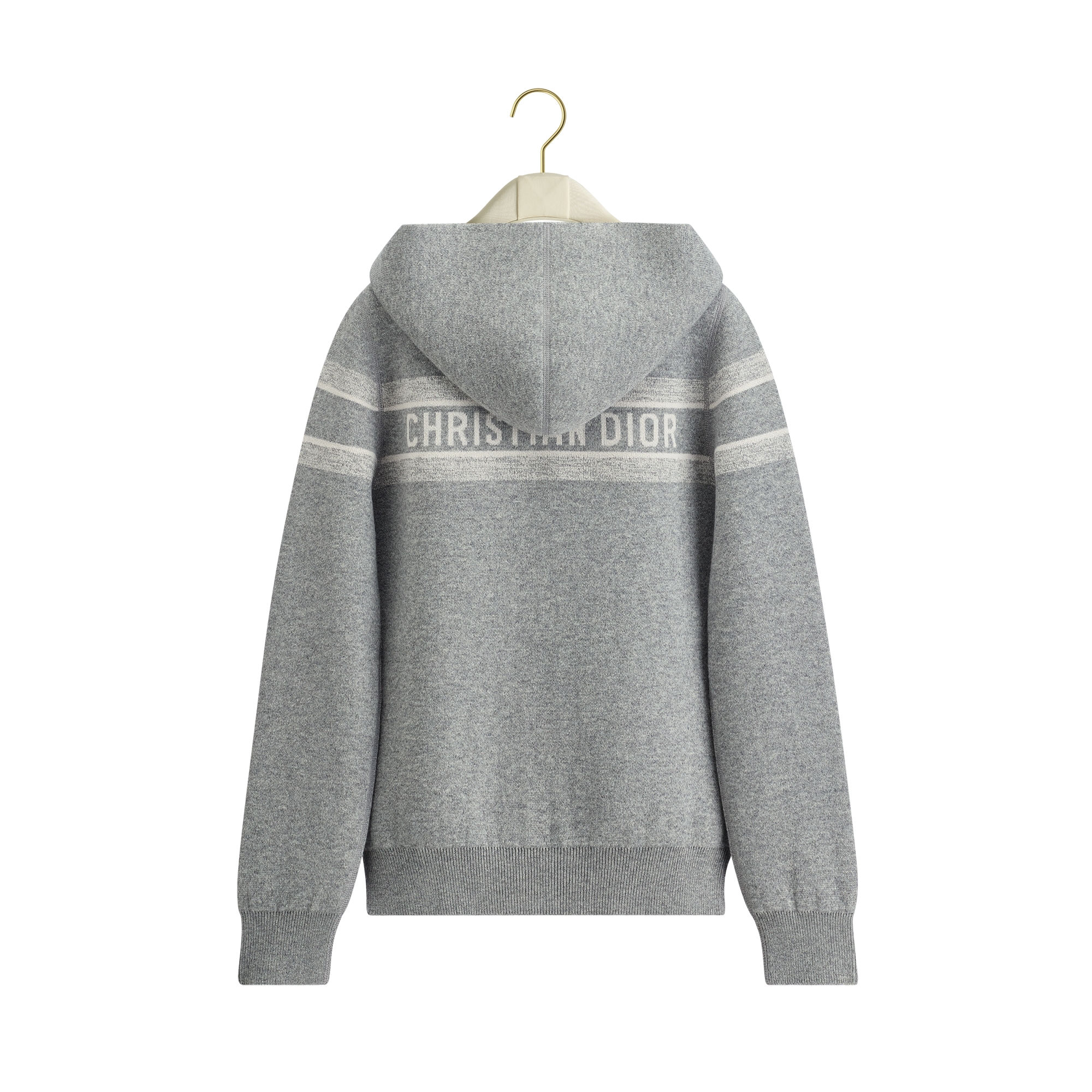  Gray Cashmere-Blend Knit with Dior Oblique Motif
