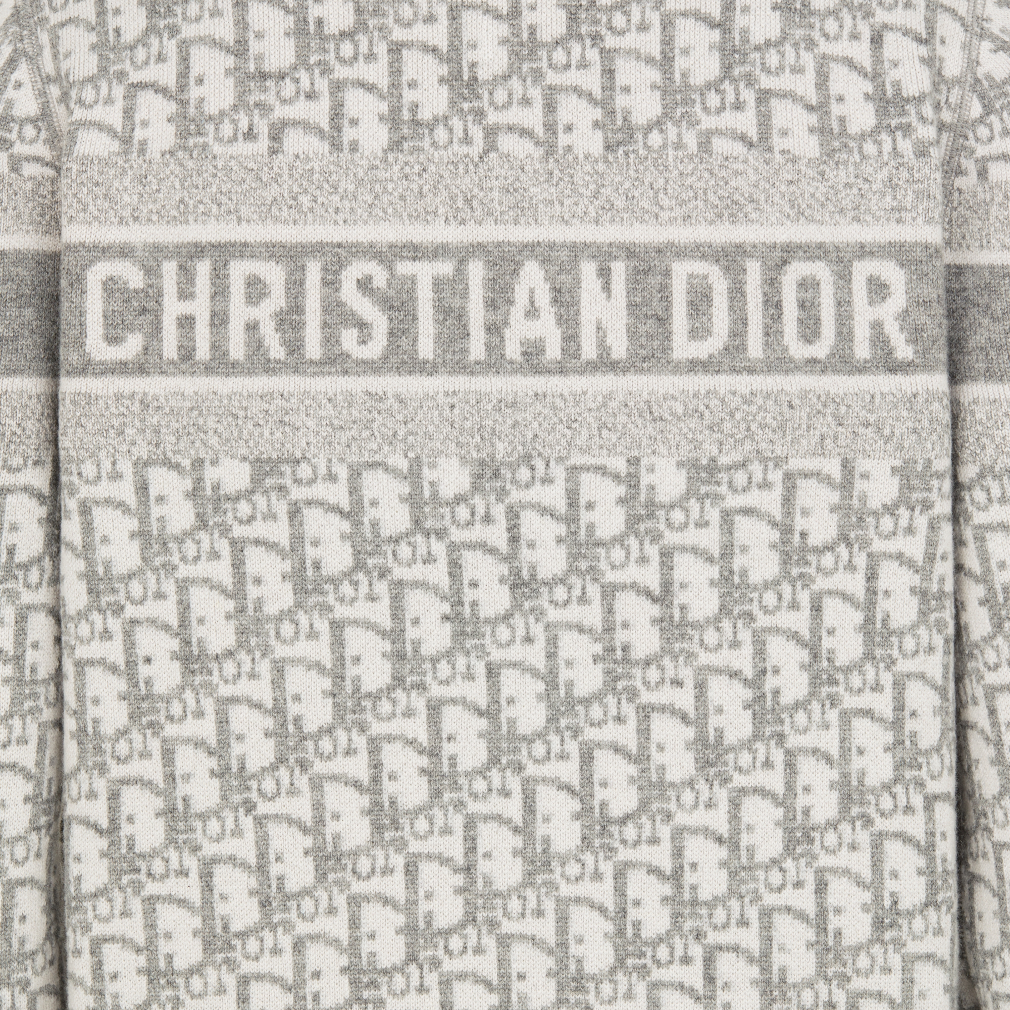 Wendbarer Cardigan mit Reißverschluss und Kapuze Strick aus Kaschmirmischung in Grau mit Dior Oblique Motiv E12