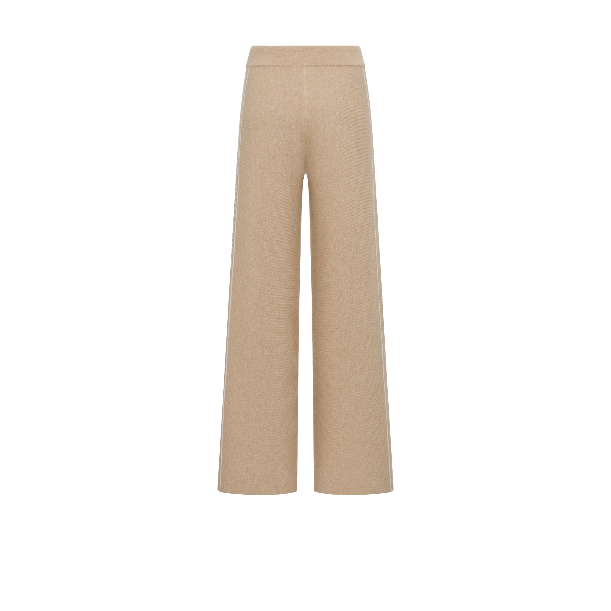 Omkeerbare wijduitlopende broek Beige gebreide kasjmierblend met Dior Oblique-motief E08