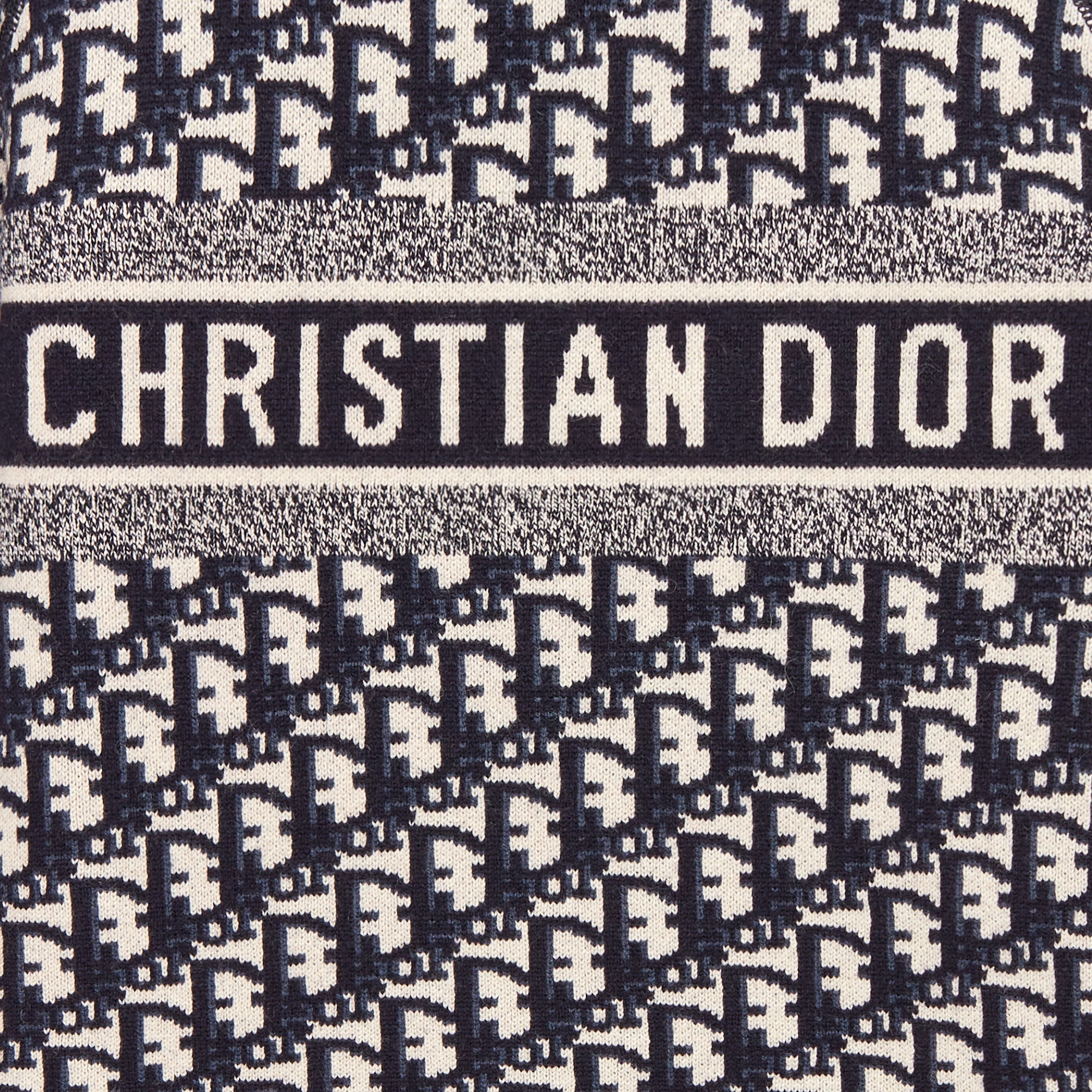 Dubbelzijdige trui met ronde hals Blauw dubbelzijdig technisch kasjmier met Dior Oblique-motief E12